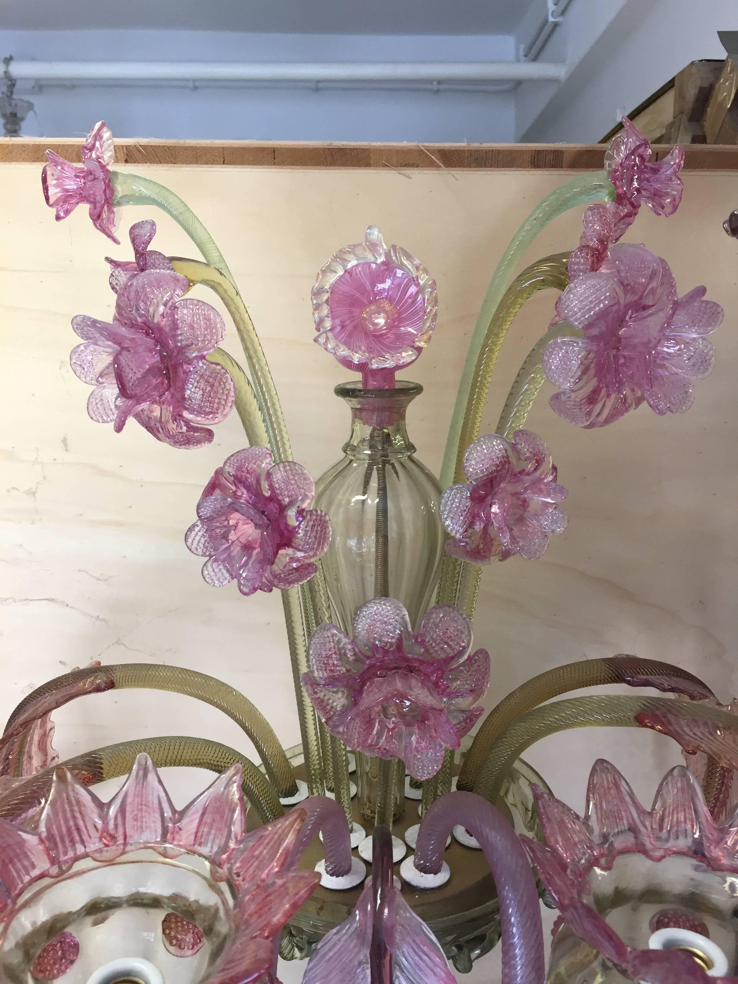 Italian Murano Glass Two-Light Wall Sconce For Sale