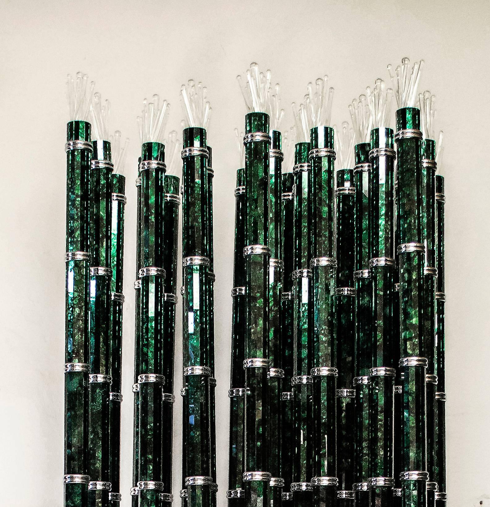 Modern Glass Mosaic Bamboo Sculpture For Sale