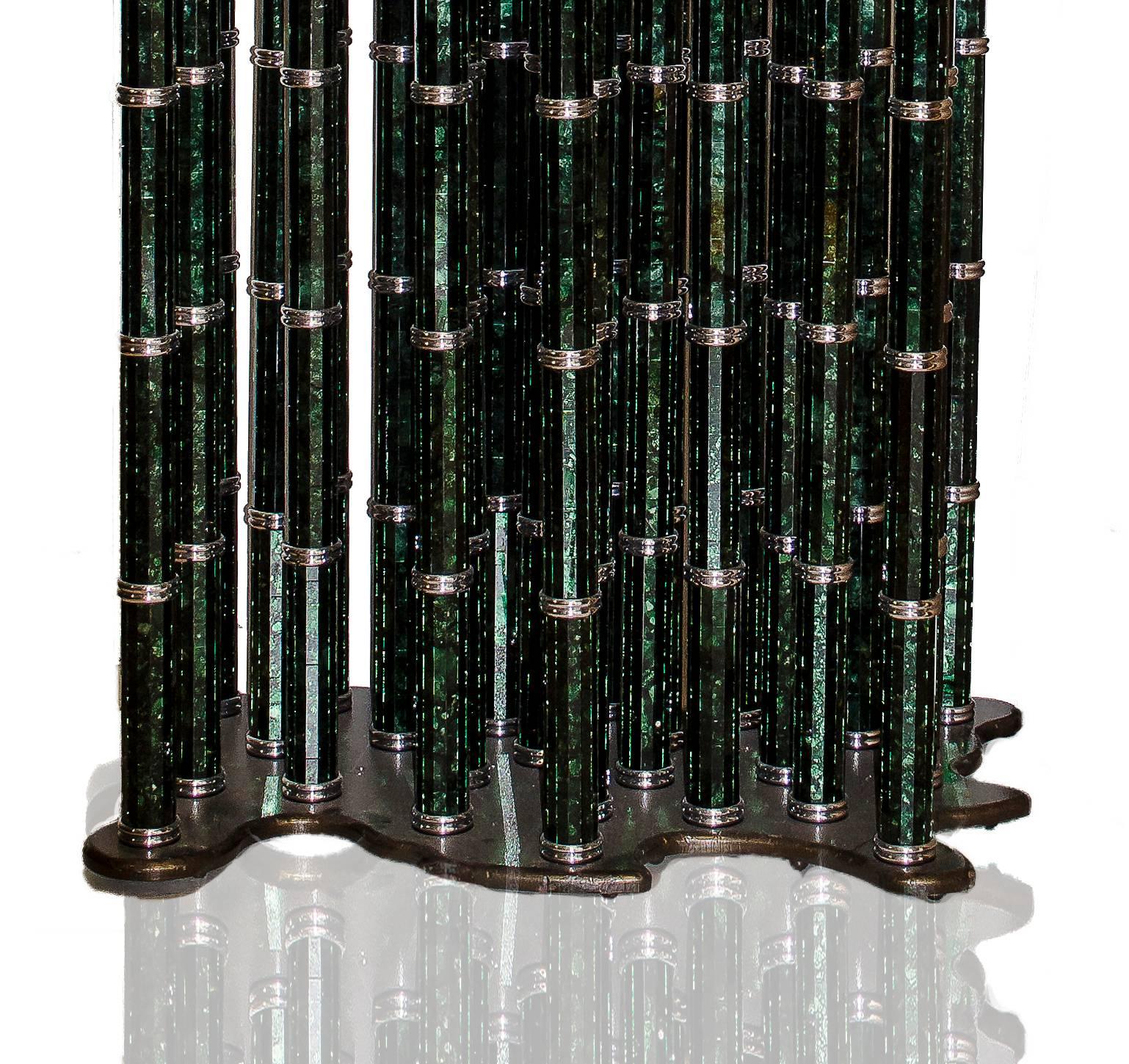 Italian Glass Mosaic Bamboo Sculpture For Sale