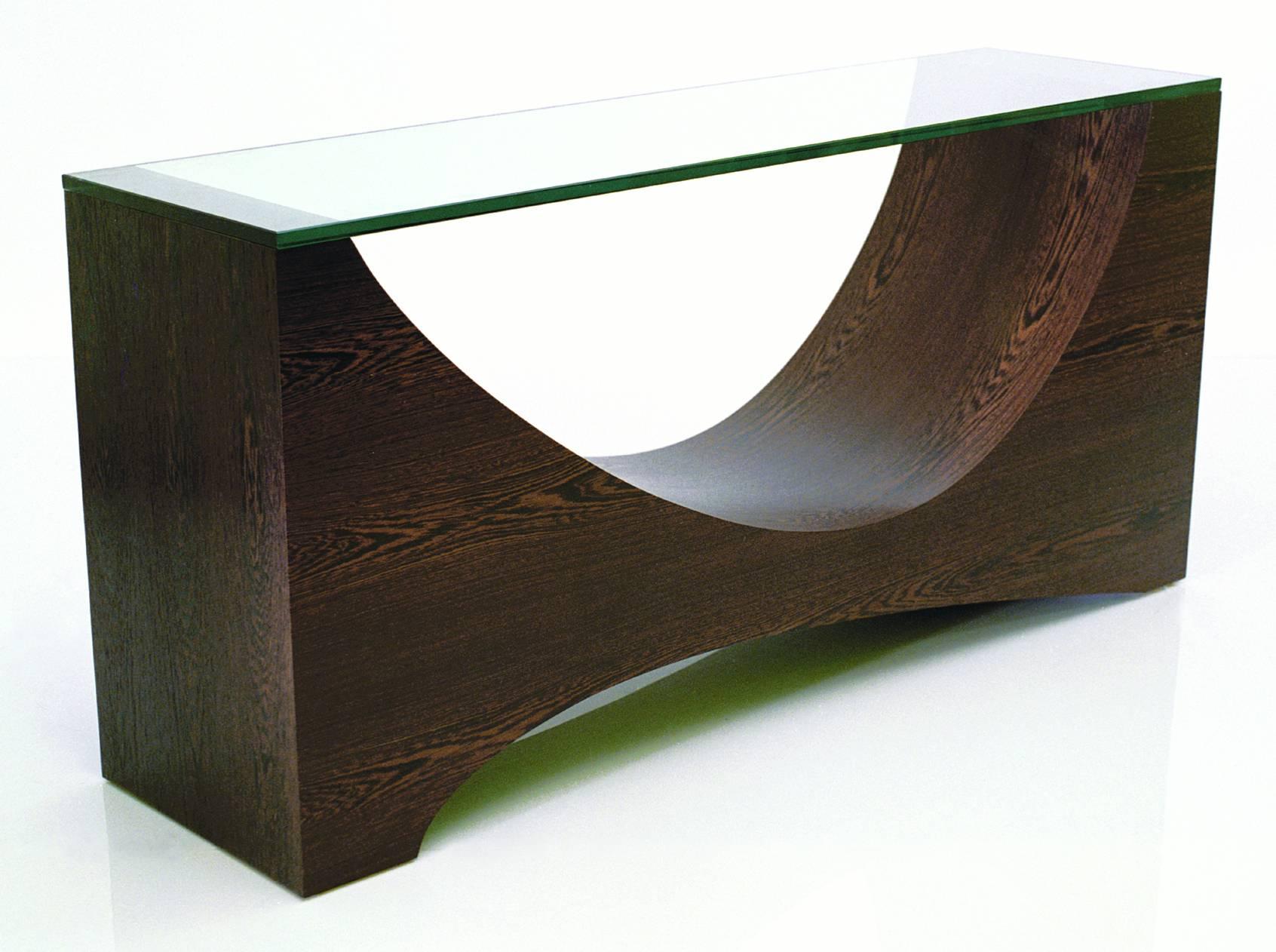 Console is shown in African Wenge.
Glass may be included for an additional charge.
Piece is made to order and signed by William working alone in his northern California studio.
Custom dimensions and finishes are welcome.