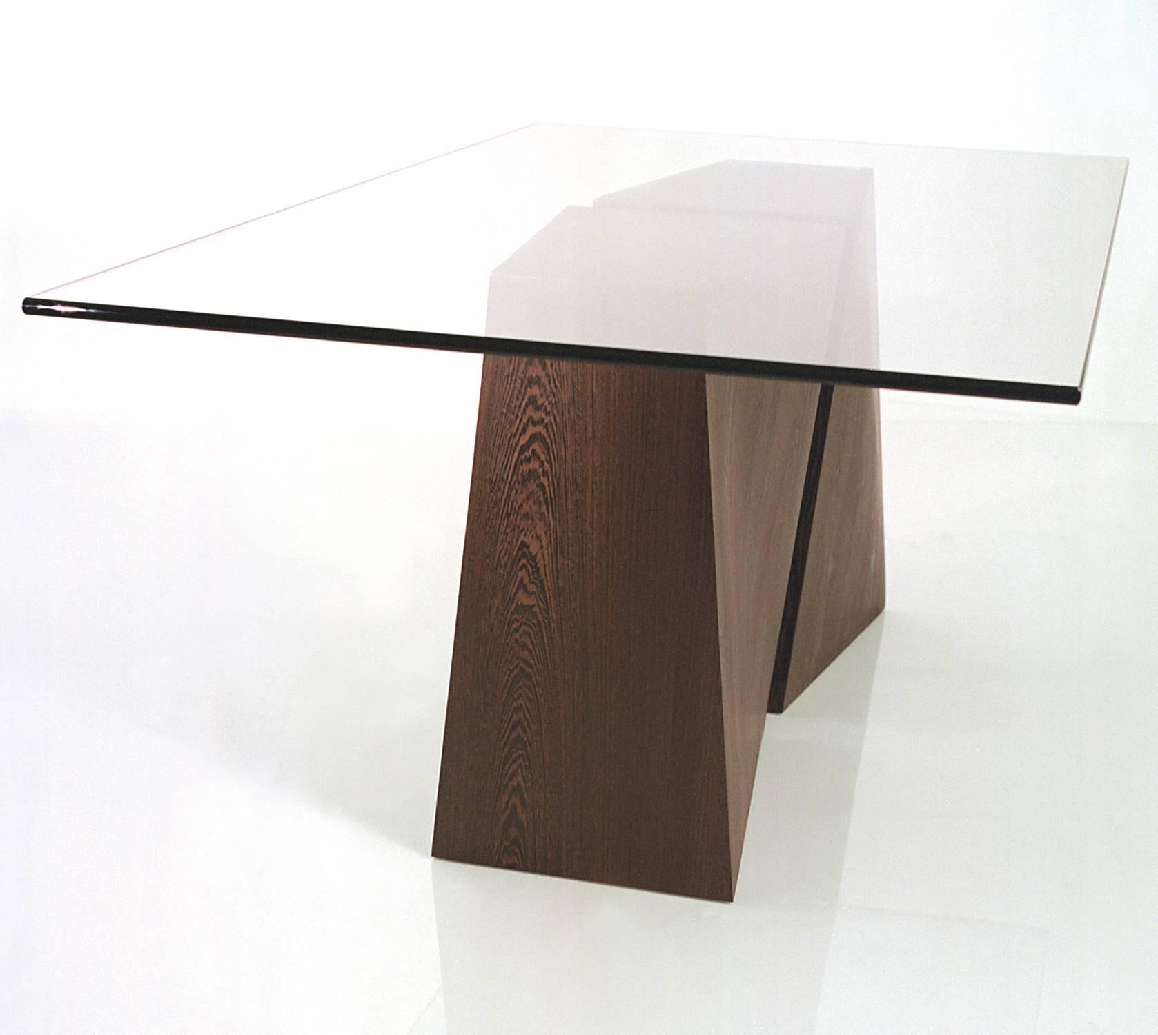 The aan is convex on both sides, the aix concave. The set is offered in custom dimensions and finishes. Some of the artist's preferred finishes are suggested.