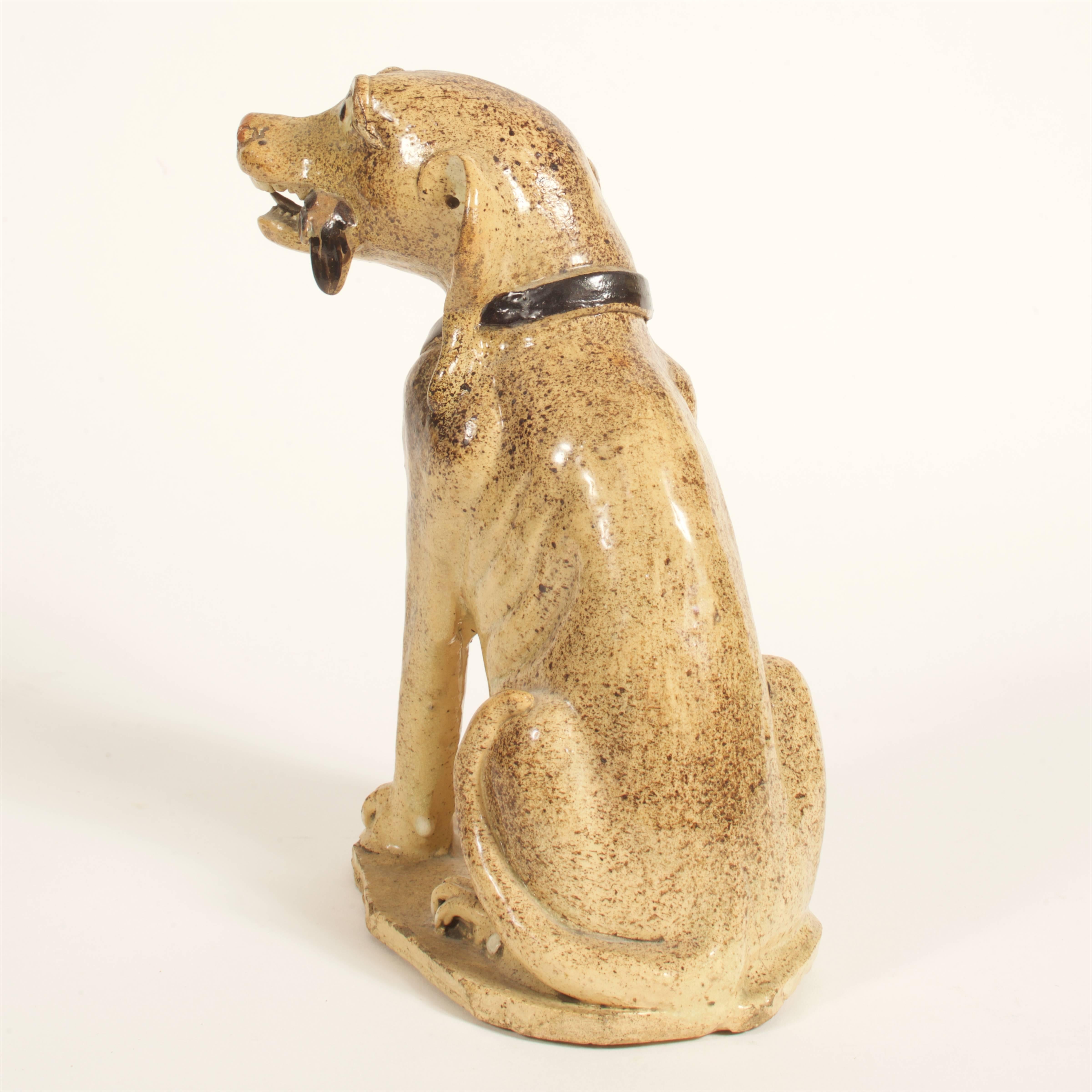 Japanese Pottery Dog from Edo Period For Sale