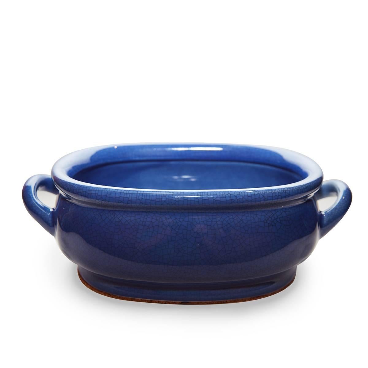 Vase, centrepiece, from China, foot bath, cobalt blue.