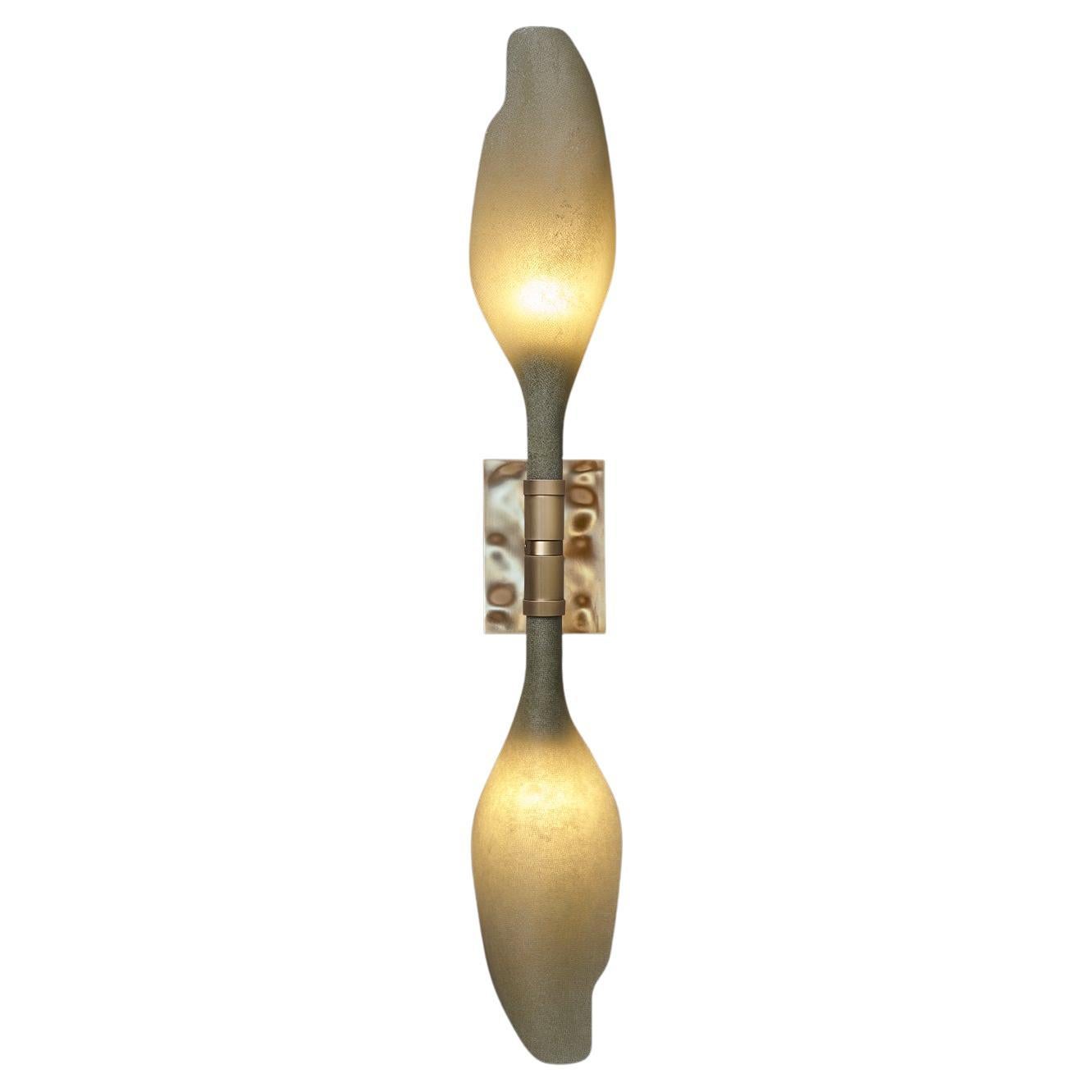 Jacob Sconce / wall mounted fiberglass brass and glass by Andrea Claire Studio