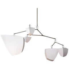 Cassiopeia 5-ABDEF, a Mobile Chandelier in Bamboo and Brass