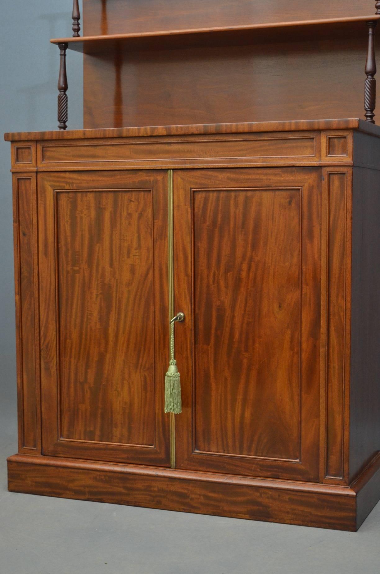 Mid-19th Century William IV Mahogany Chiffonier, Two-Door Sideboard For Sale