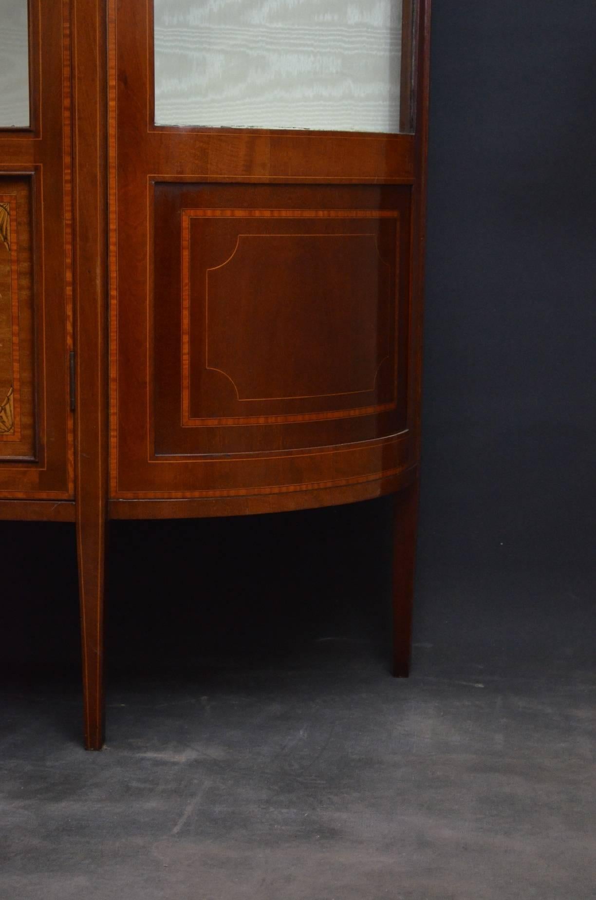 Early 20th Century Elegant Edwardian Inlaid Display Cabinet