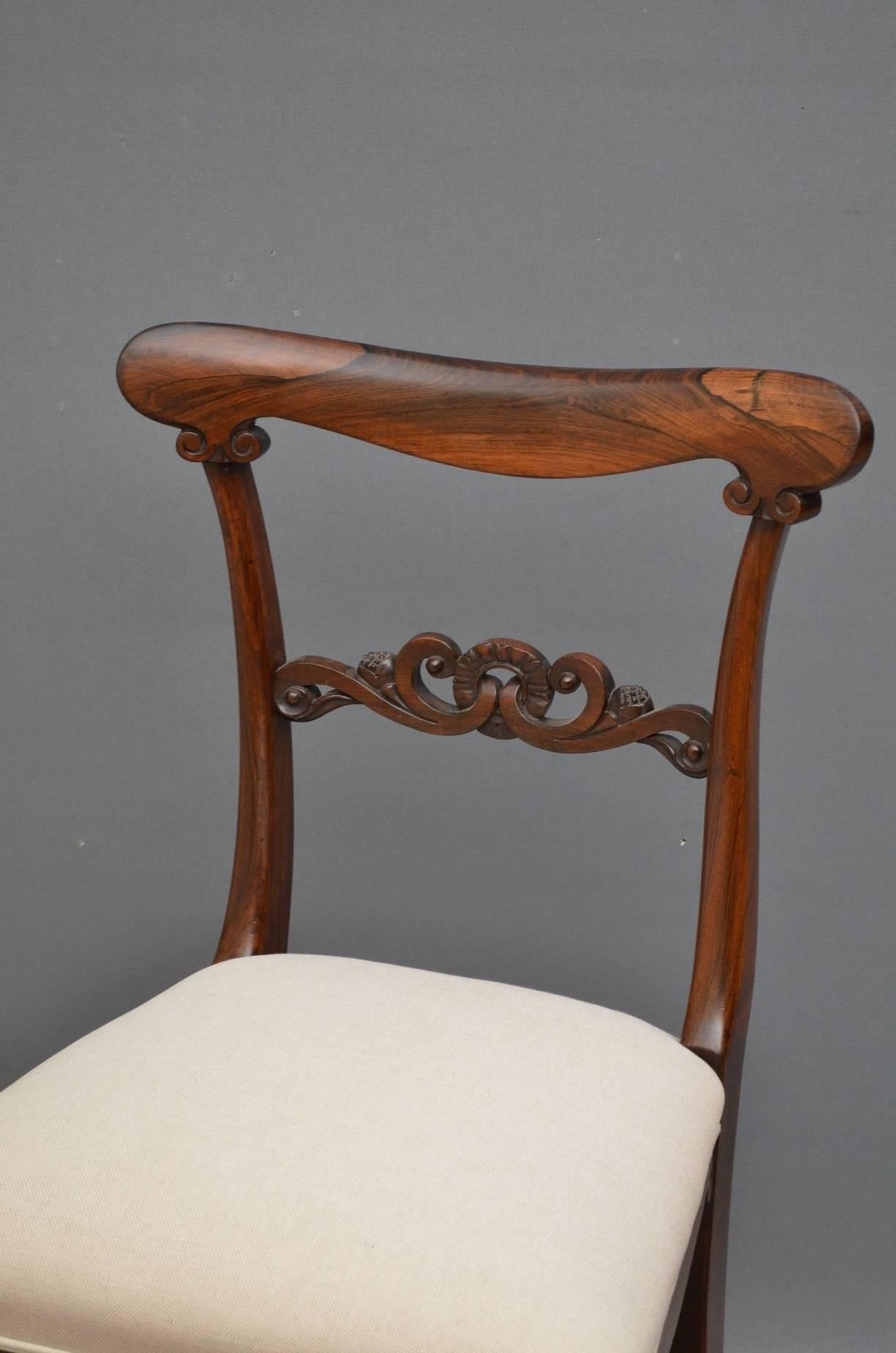 English Superb Set of Six Regency Rosewood Dining Chairs