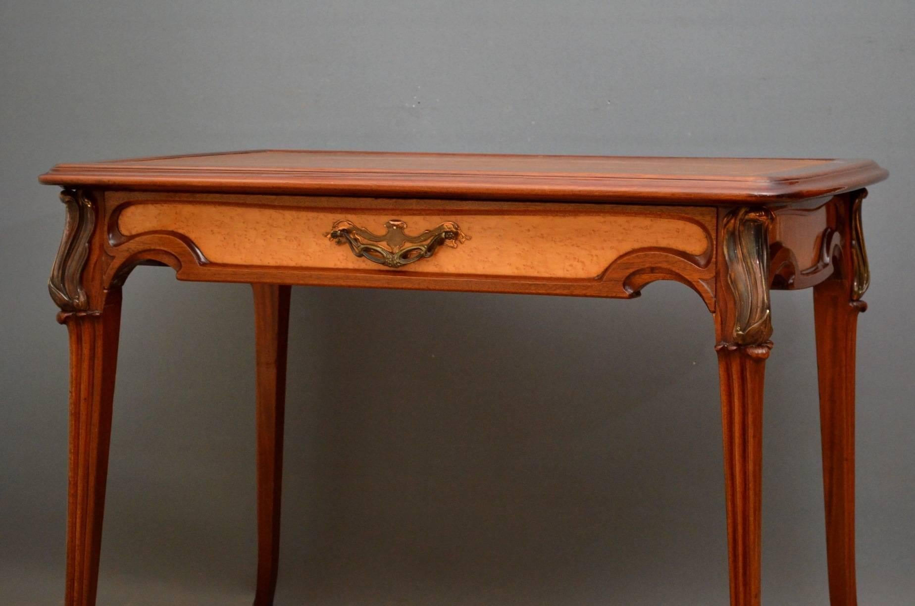 English Sophisticated Art Nouveau Writing Table