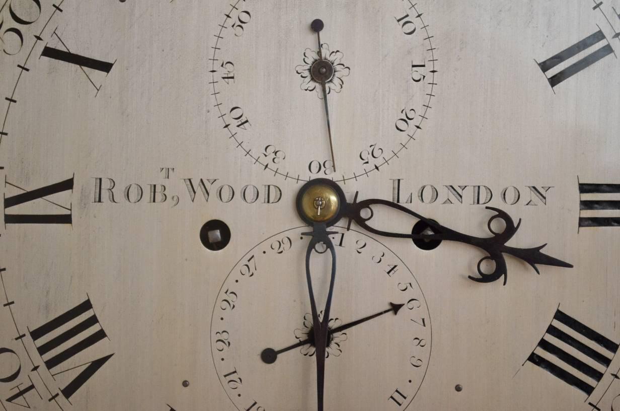 English George III Longcase Clock by Robert Wood, circa 1795, London For Sale