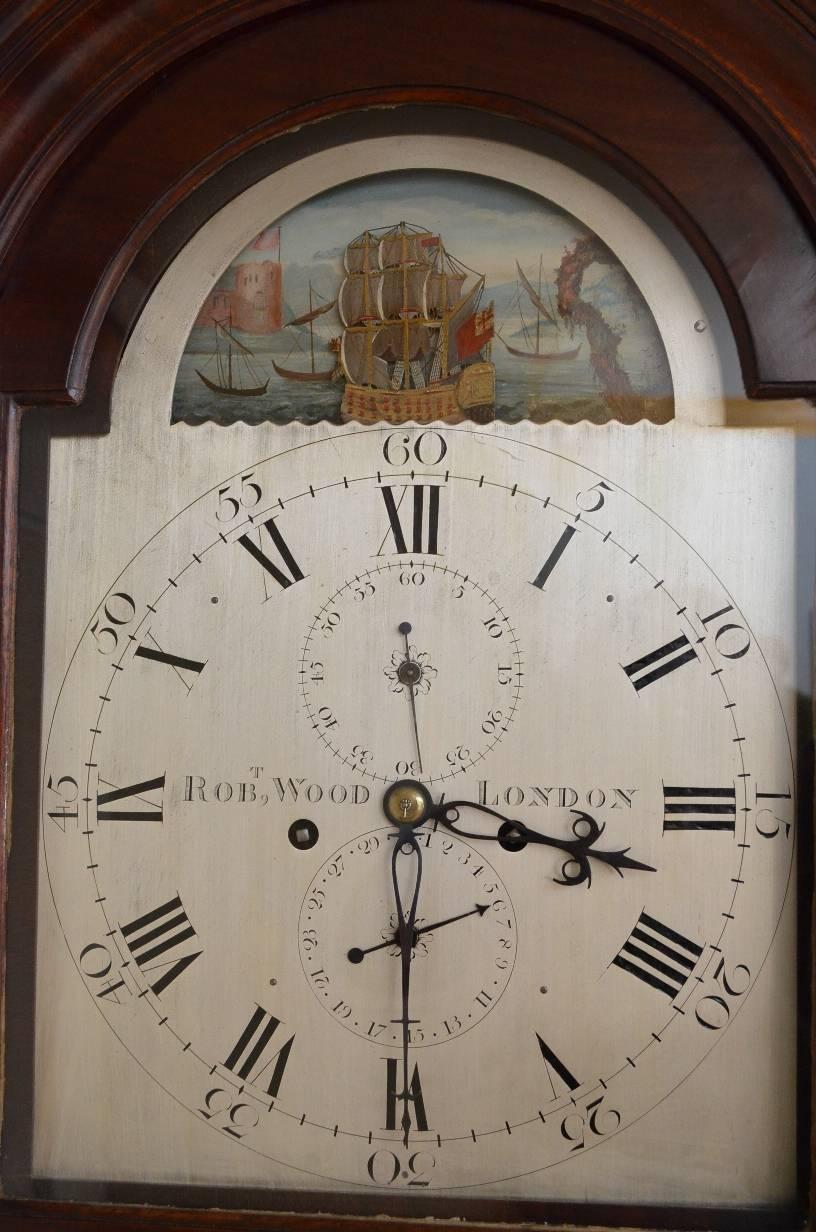 George III Longcase Clock by Robert Wood, circa 1795, London In Good Condition For Sale In Whaley Bridge, GB