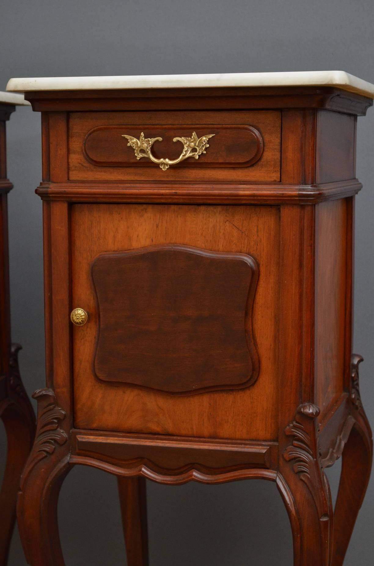 Edwardian Pair of Bedside Cabinets in Mahogany