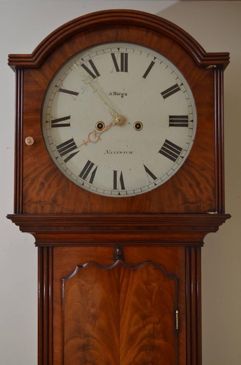 English Fine and Unusual George III Wall Clock by A. Merga