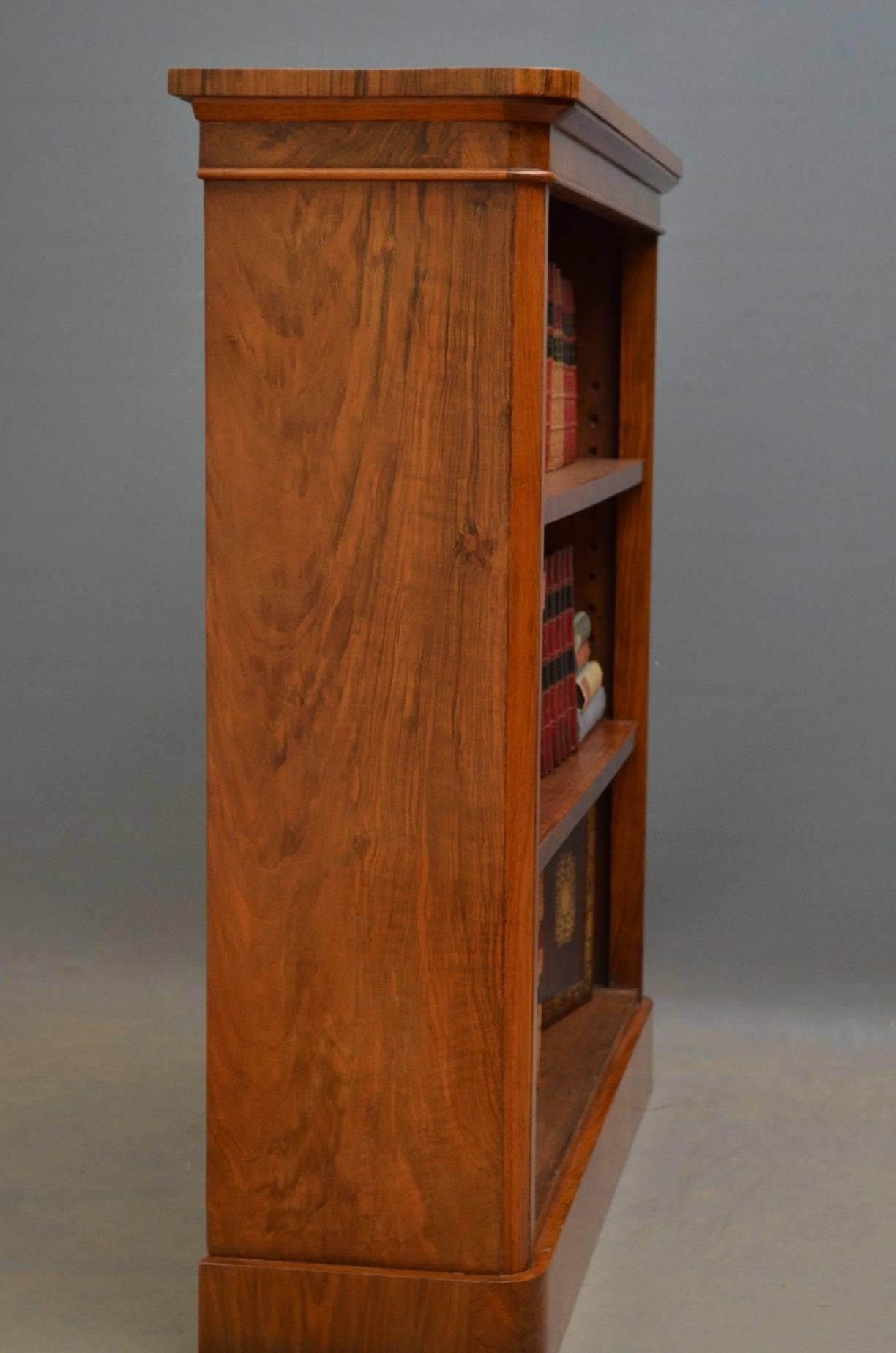 Late 19th Century Victorian Walnut Open Bookcase