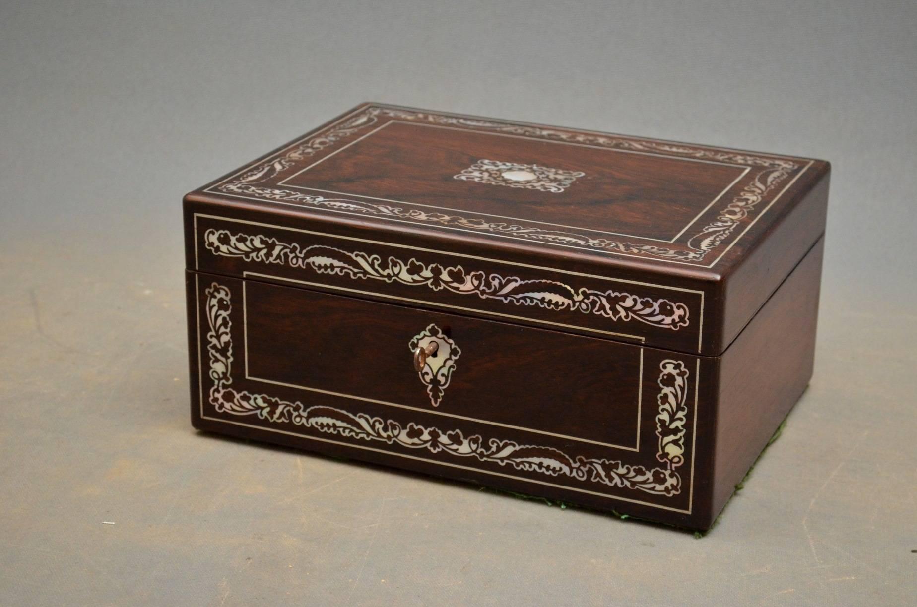 Early 19th Century Regency Mother-of-Pearl Inlaid Jewelry Box