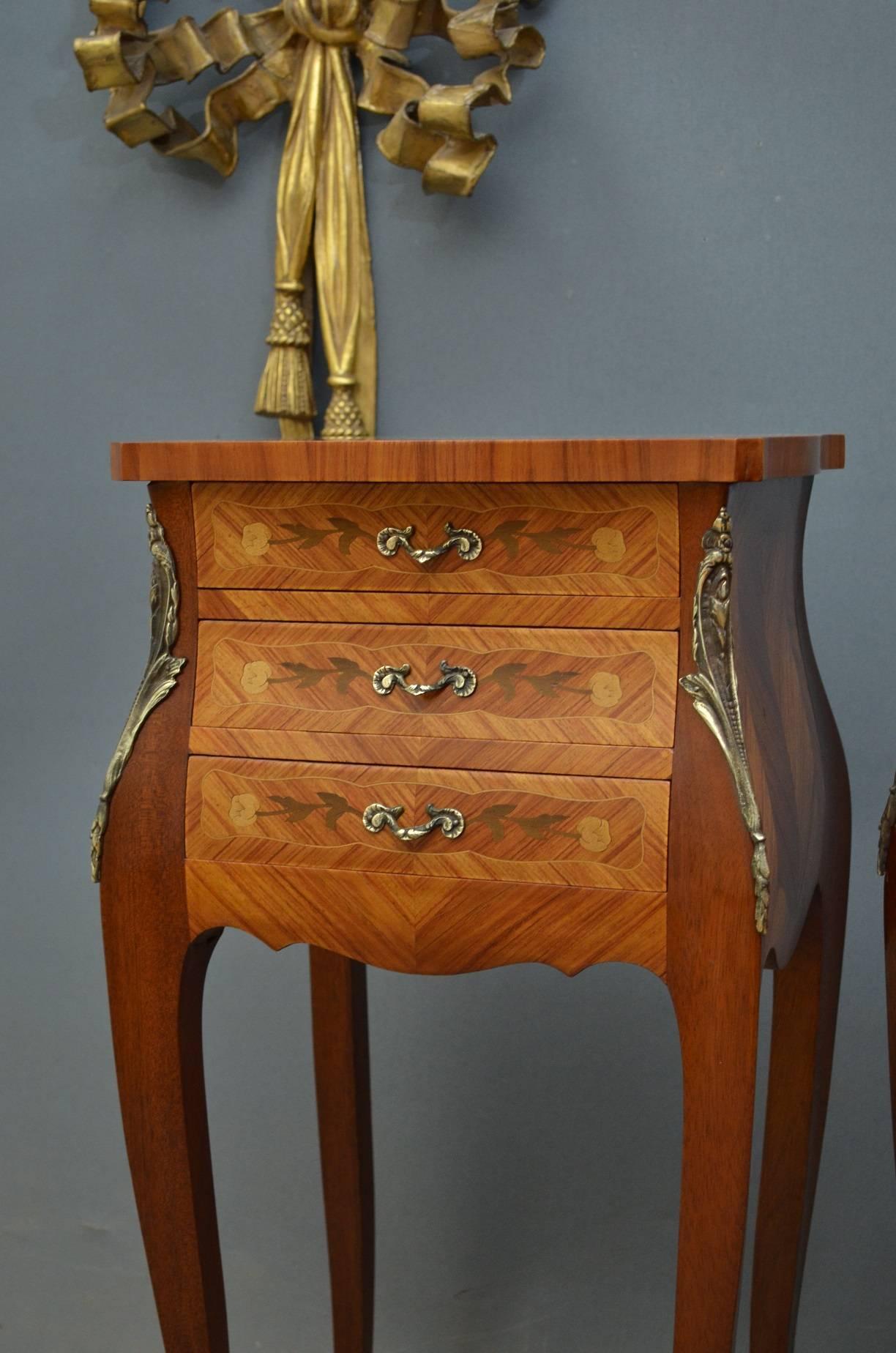 Rococo Stunning Pair of Bedside Cabinets