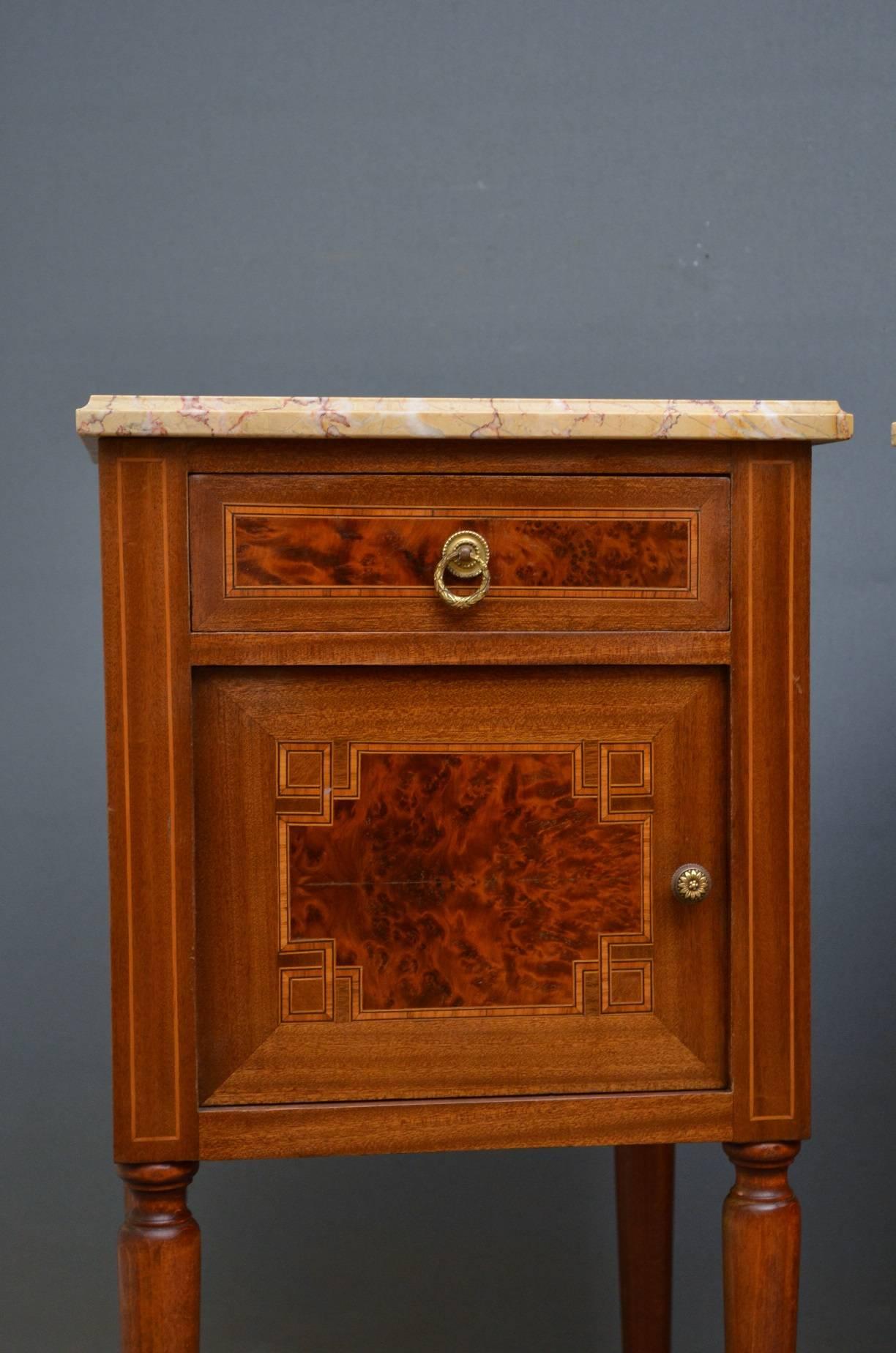 Late Victorian Fine Quality Pair of Bedside Cabinets in Mahogany