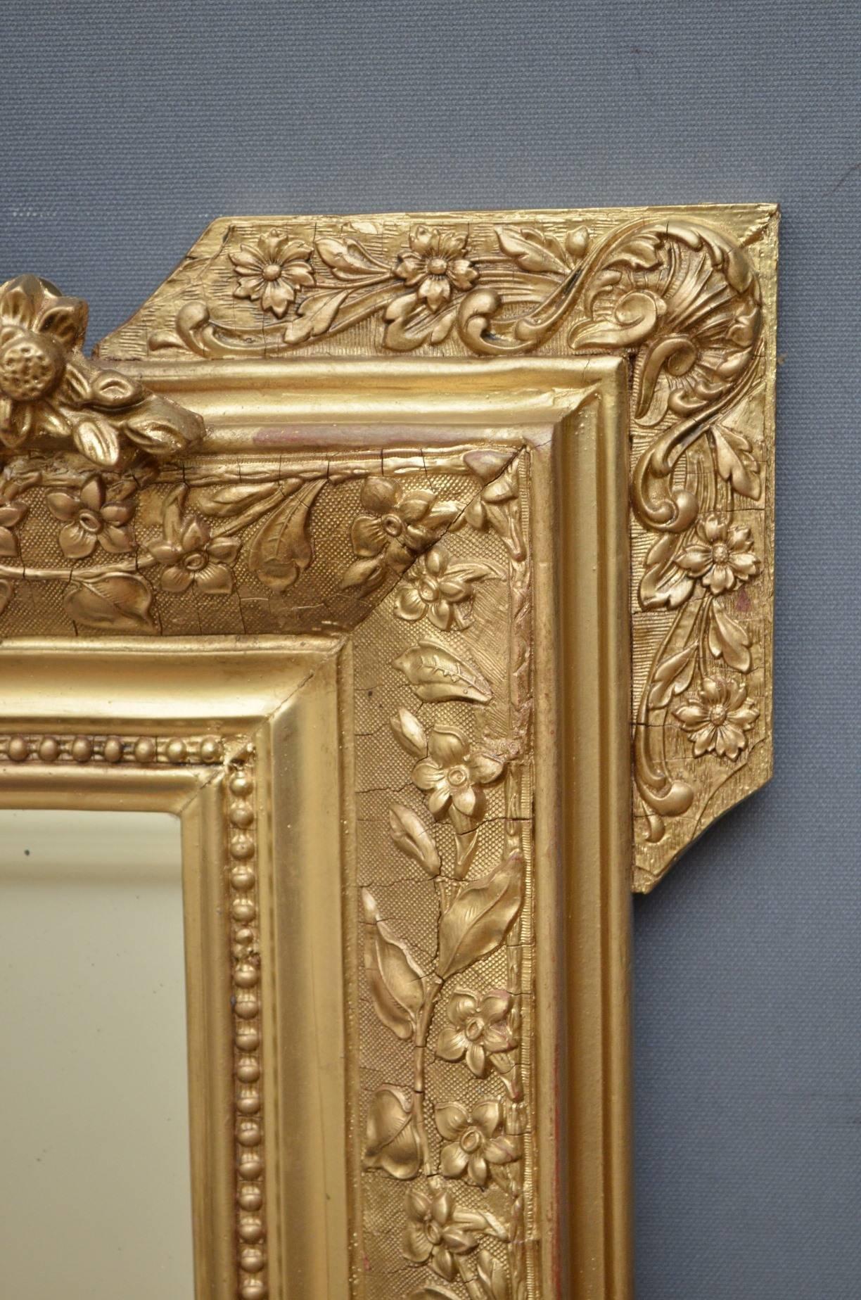 French Elegant 19th Century Gilt Mirror