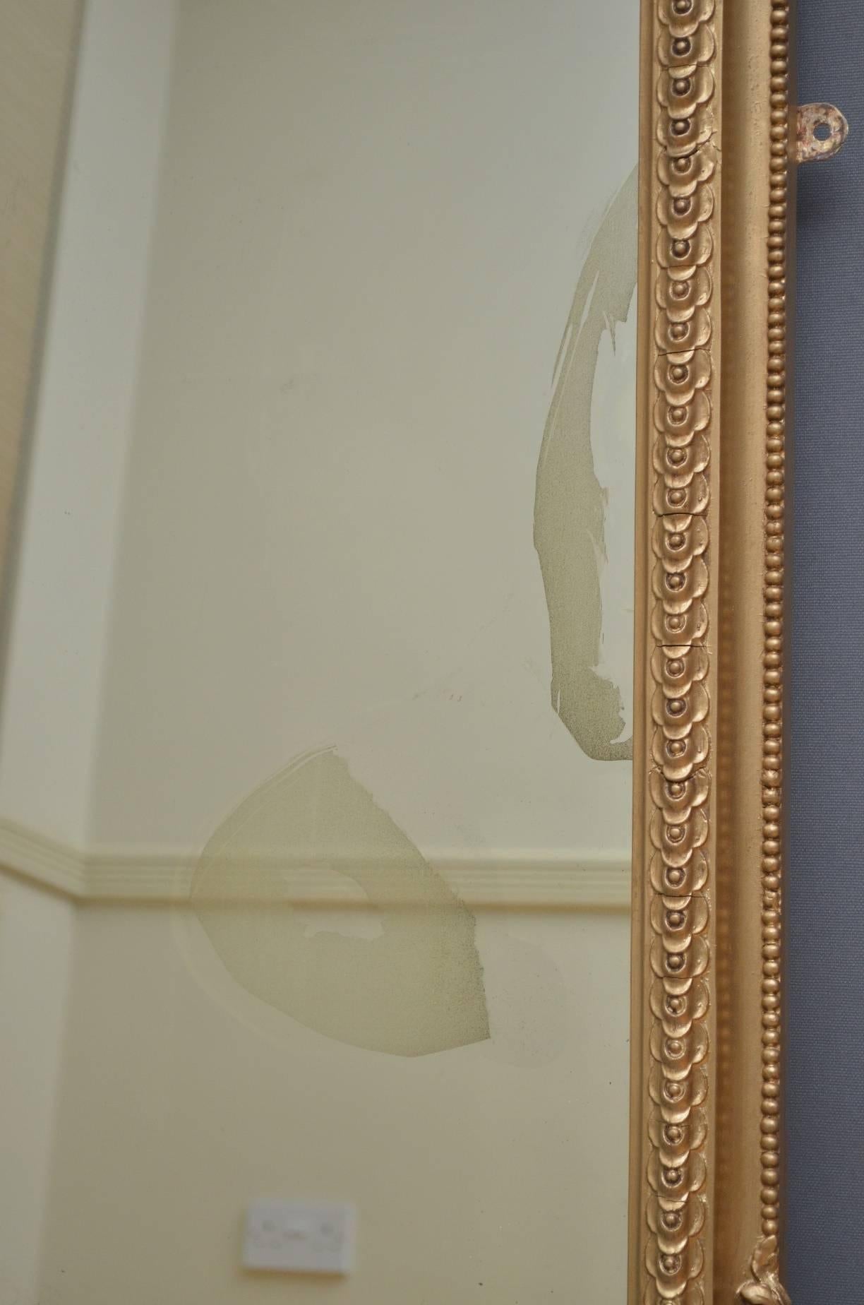 English Victorian Giltwood Wall Mirror, Gilt Mirror