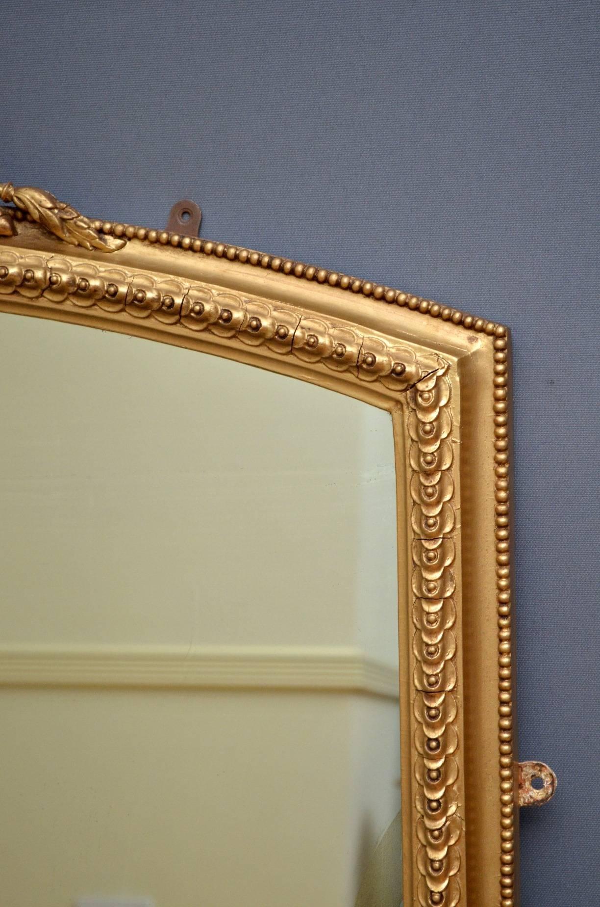 Victorian Giltwood Wall Mirror, Gilt Mirror In Excellent Condition In Whaley Bridge, GB