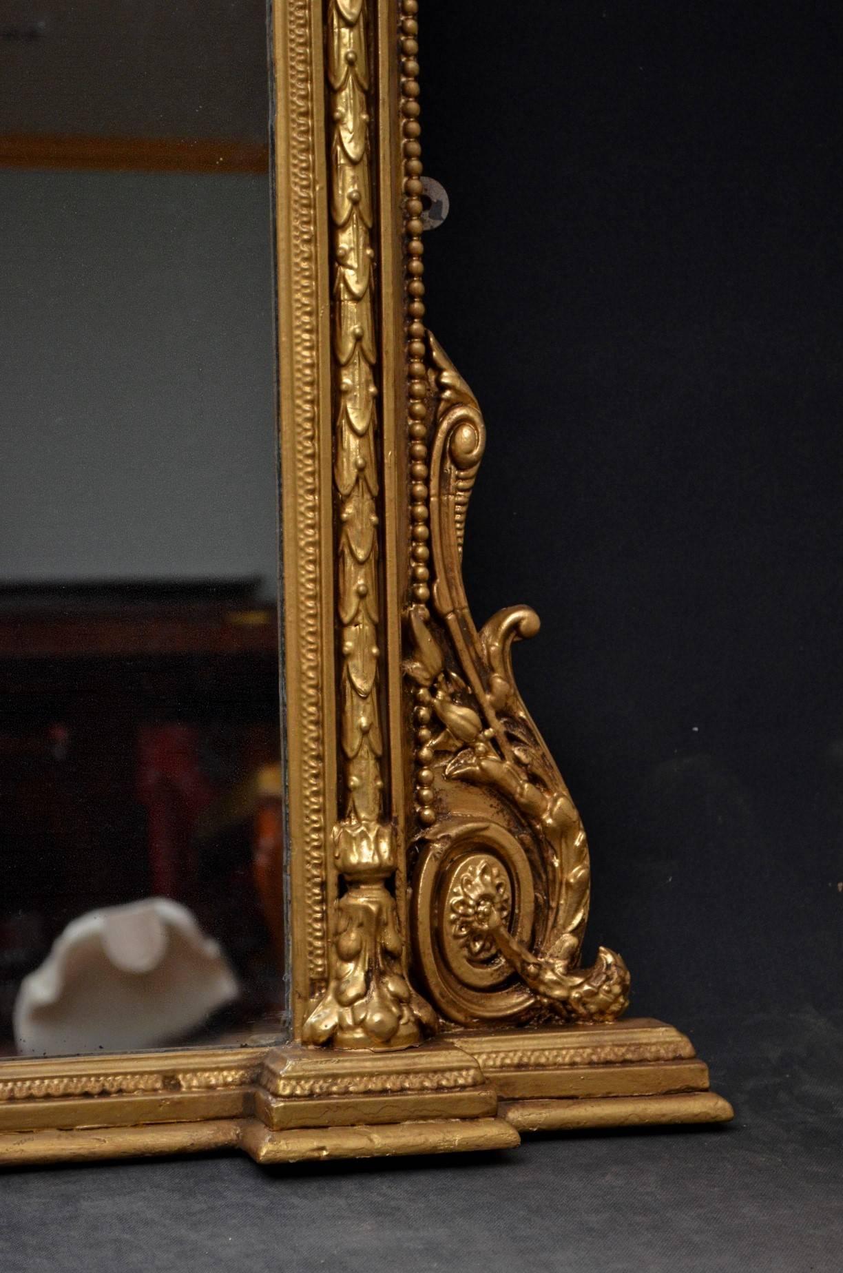 Mid-19th Century Large English Giltwood Mirror