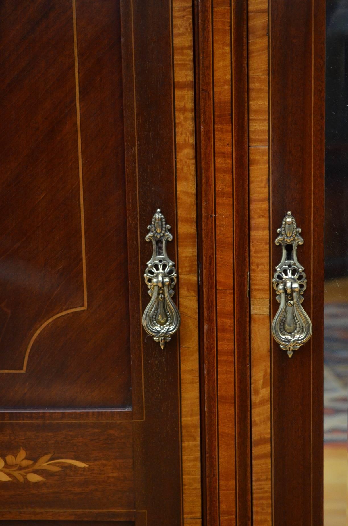 Mahogany Magnificent Waring and Gillow Inlaid Wardrobe