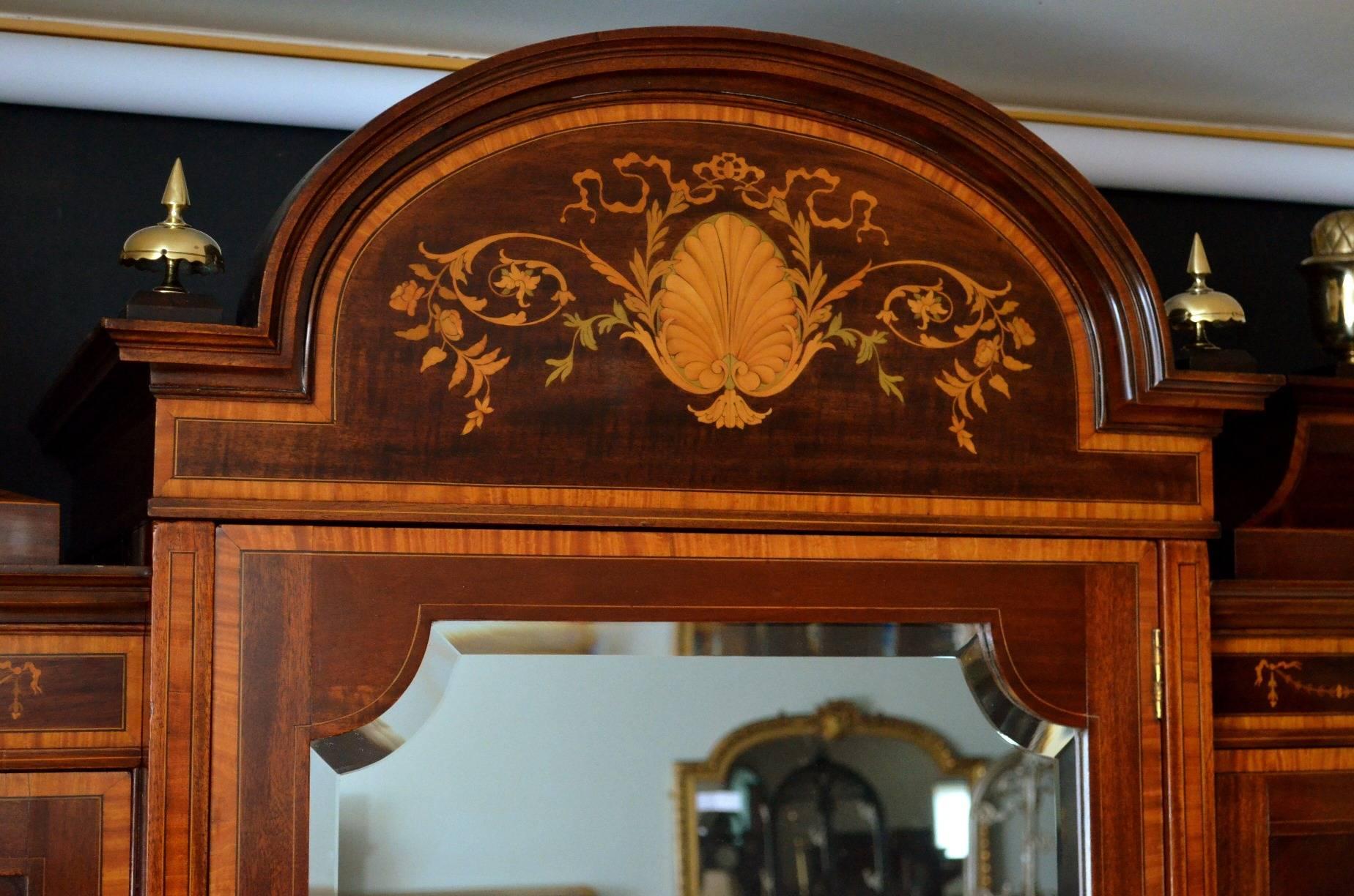 Edwardian Magnificent Waring and Gillow Inlaid Wardrobe