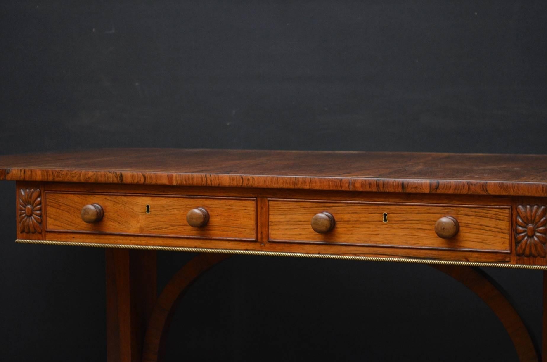 Exceptional Regency Sofa Table in Rosewood For Sale 1