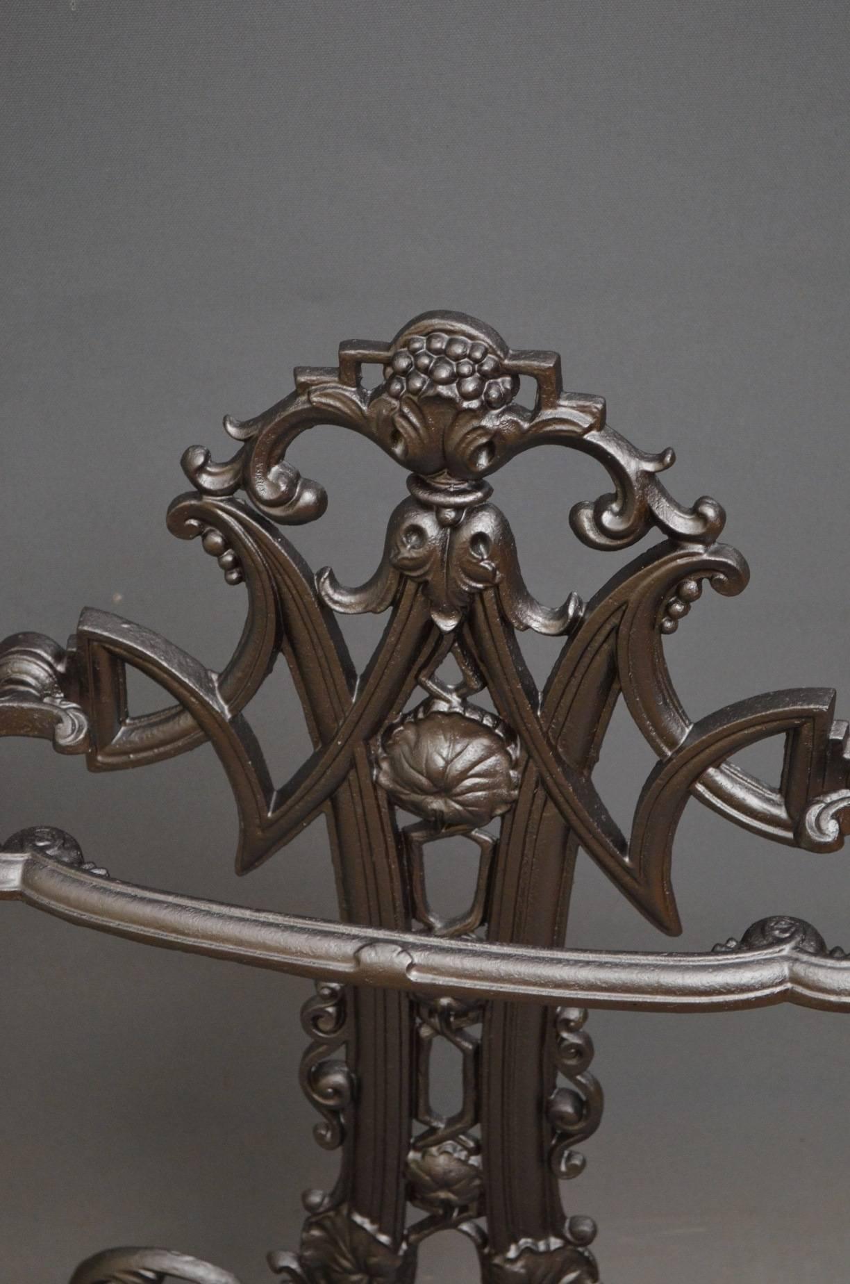 English Art Nouveau Cast Iron Umbrella Stand