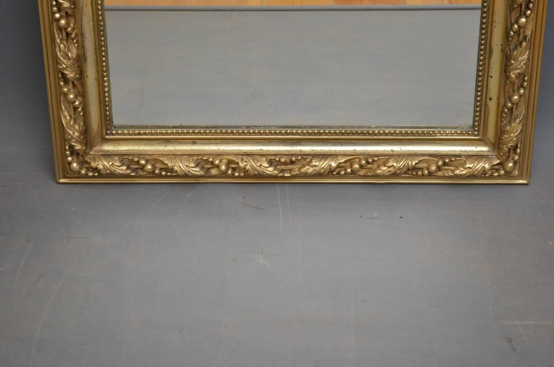 Attractive 19th Century Giltwood Mirror In Excellent Condition In Whaley Bridge, GB