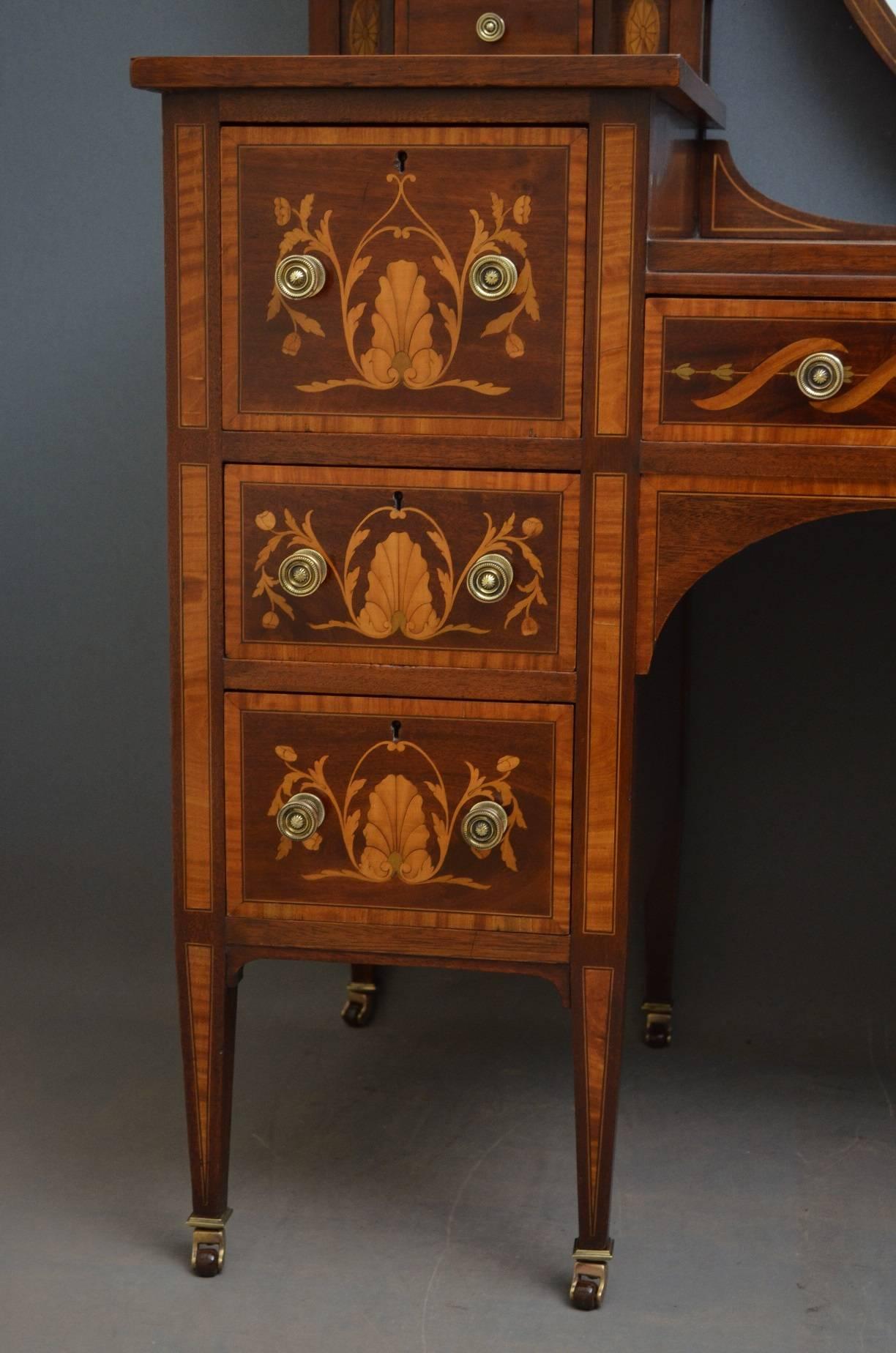 Spectacular Mahogany and Inlaid Dressing Table 1