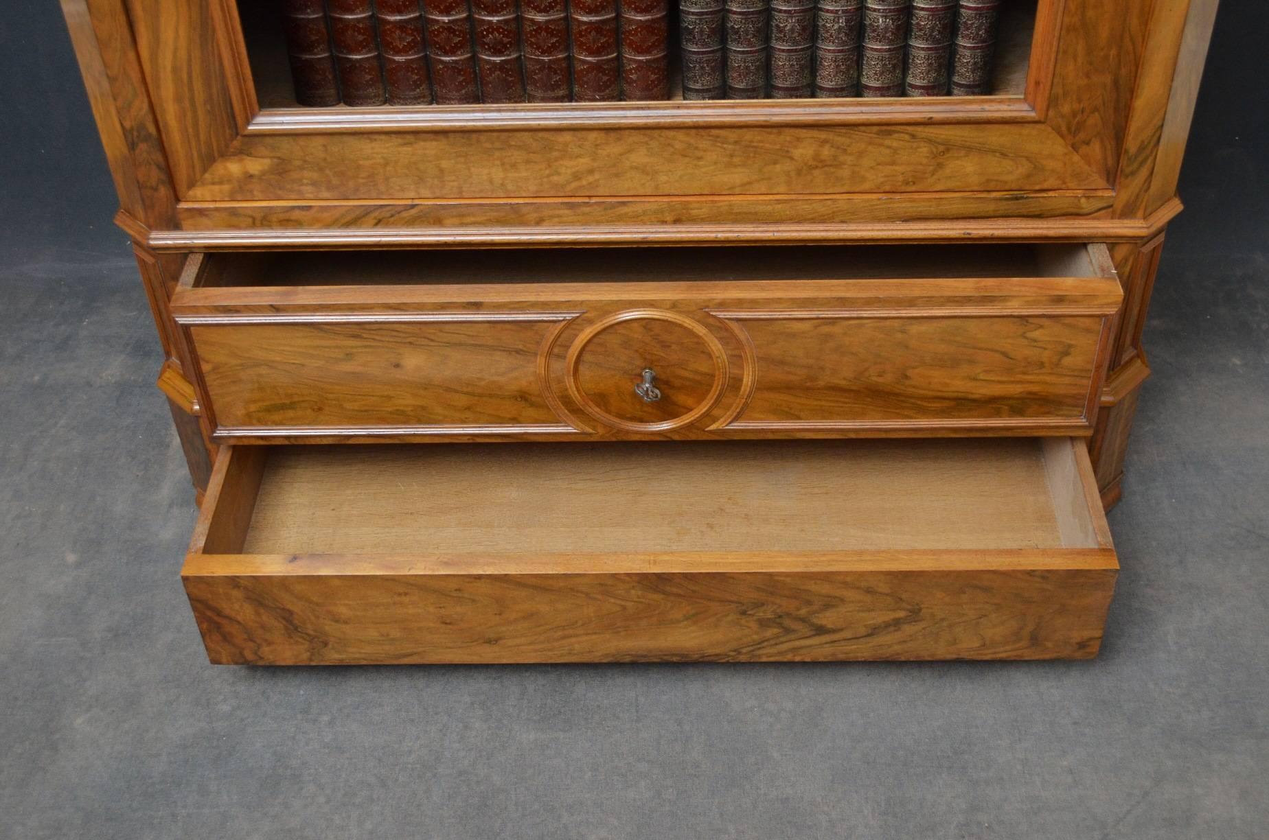 Late 19th Century Attractive Walnut French Bookcase