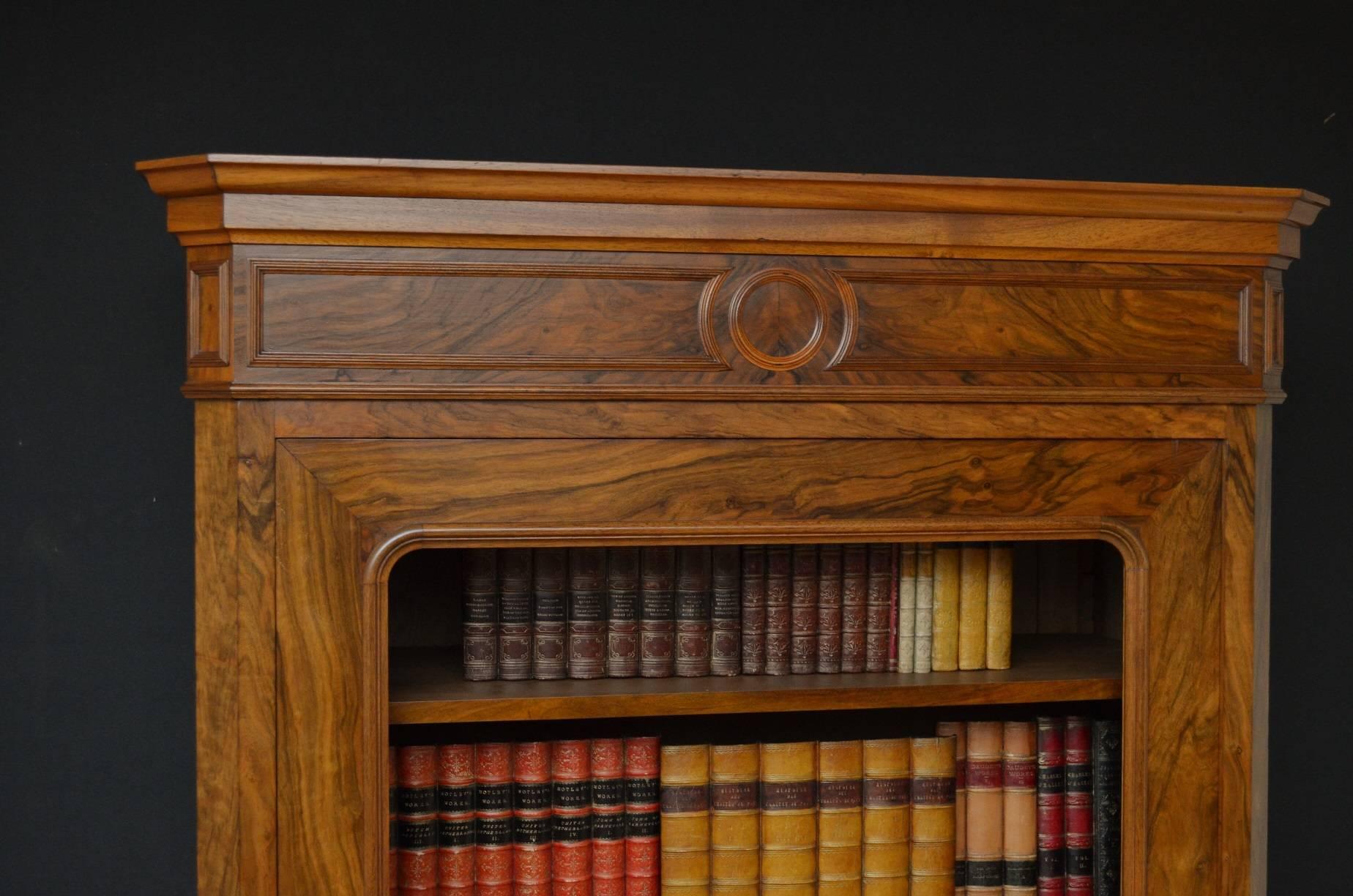 Victorian Attractive Walnut French Bookcase