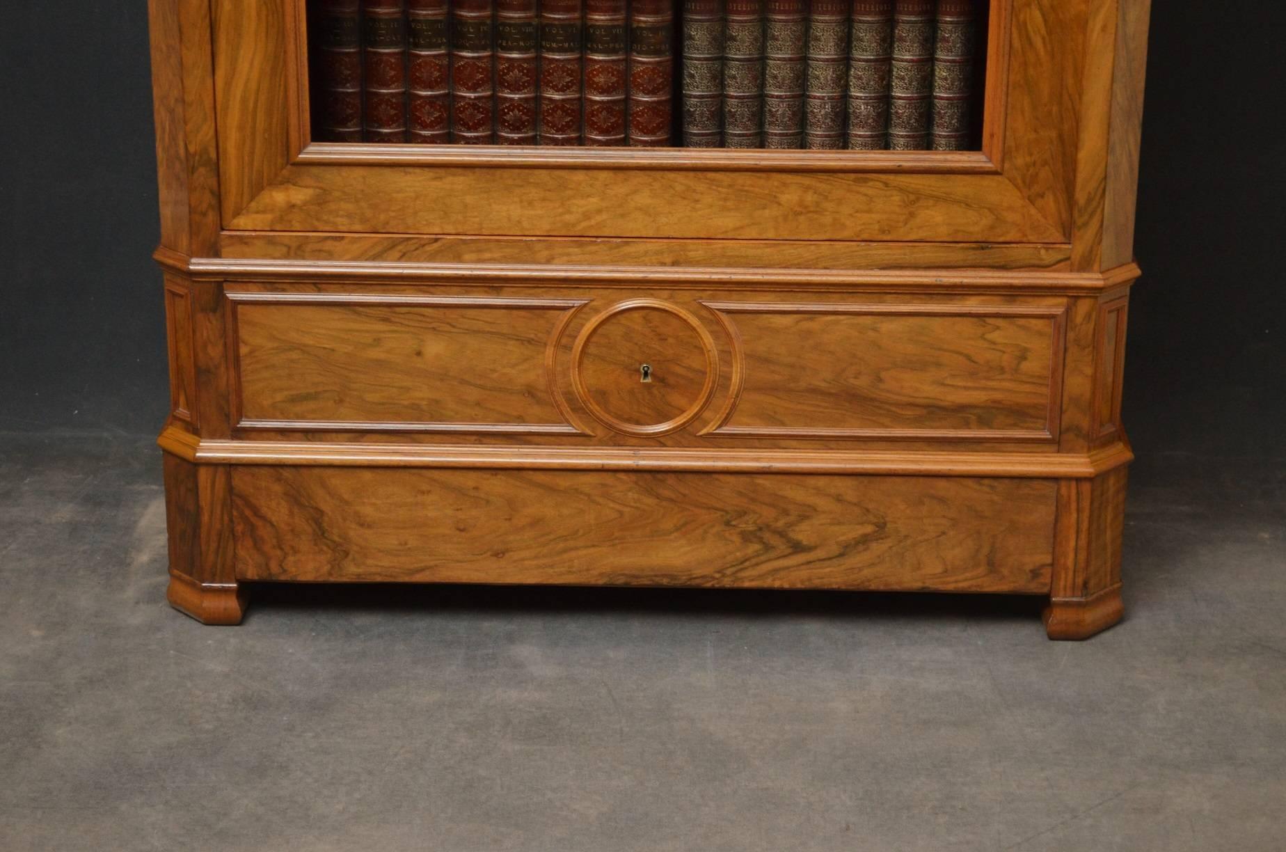 Attractive Walnut French Bookcase In Excellent Condition In Whaley Bridge, GB