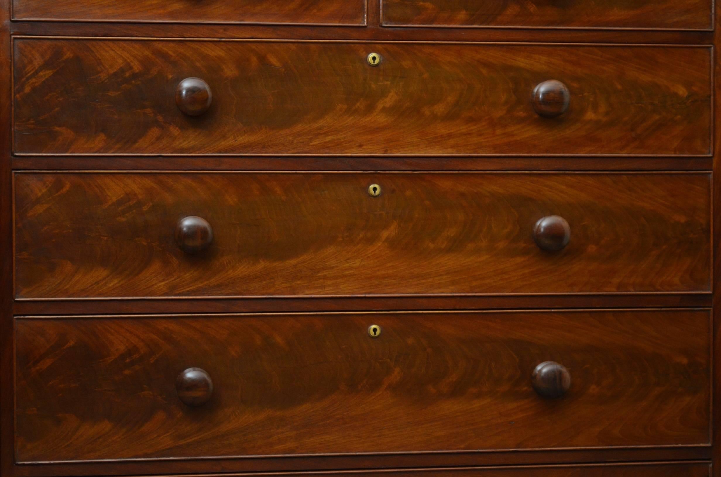 Mid-19th Century Early Victorian Mahogany Chest of Drawers