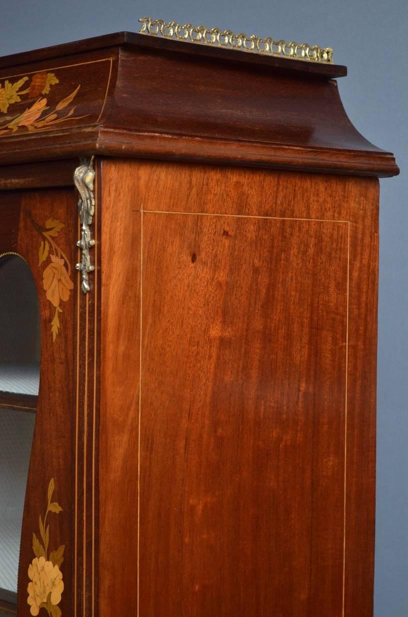 Late 19th Century Continental Display Cabinet, Mahogany Vitrine