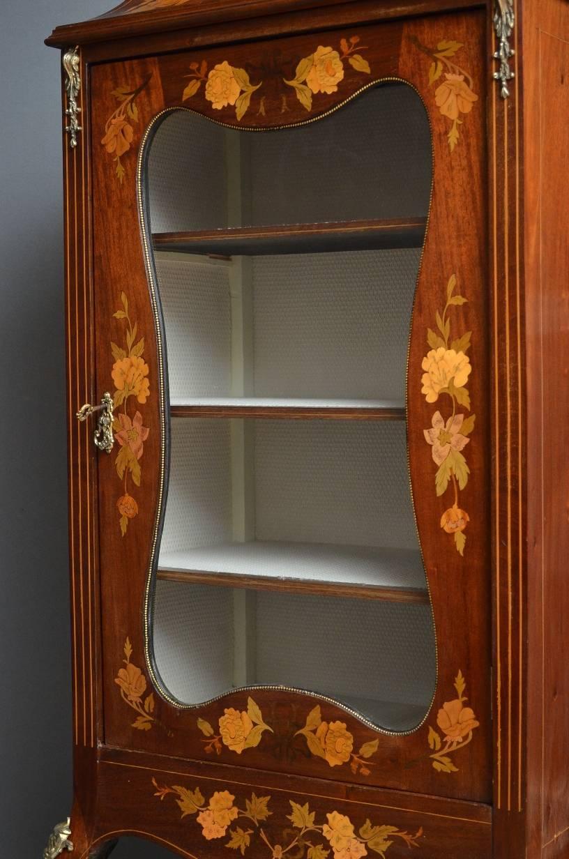 Continental Display Cabinet, Mahogany Vitrine In Excellent Condition In Whaley Bridge, GB