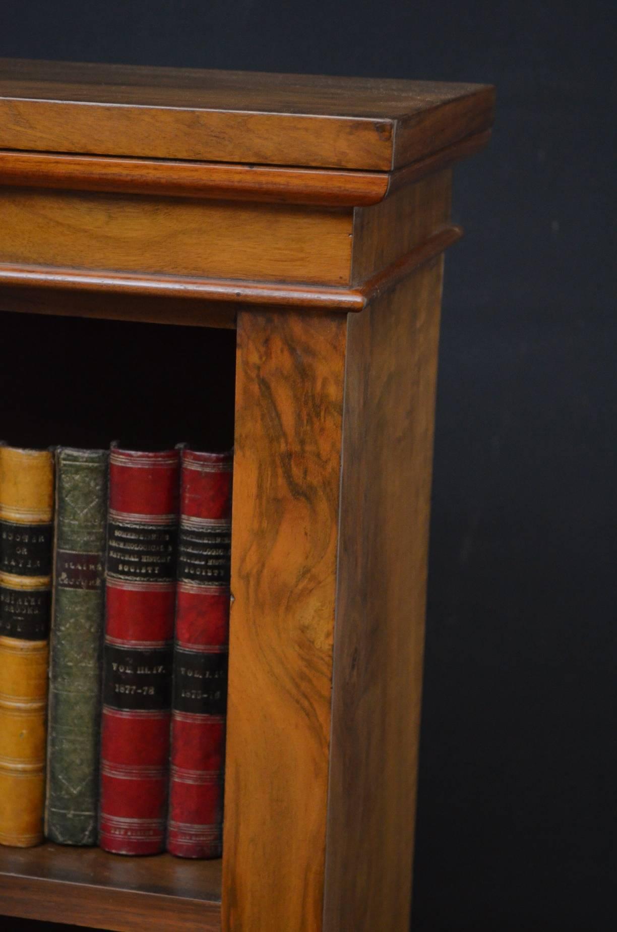 Late 19th Century Victorian Figured Walnut Open Bookcase