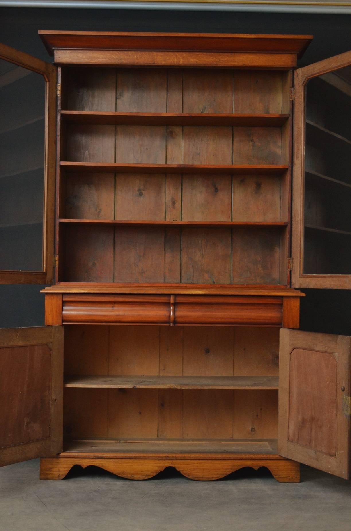 Victorian Oak and Mahogany Country Bookcase 1