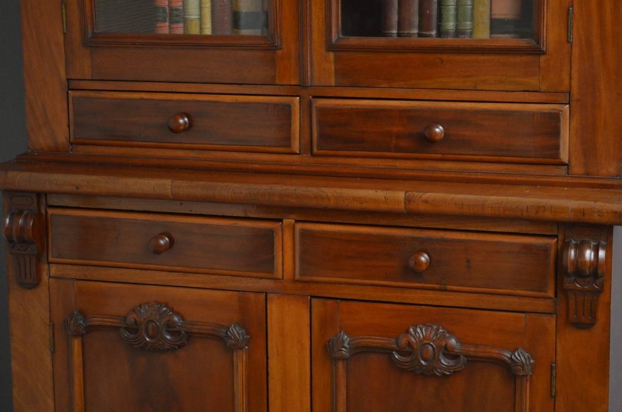 English Victorian Mahogany Bookcase