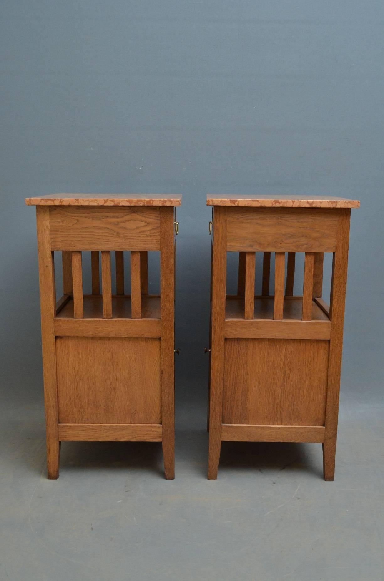 Early 20th Century Arts and Crafts Pair of Bedside Cabinets