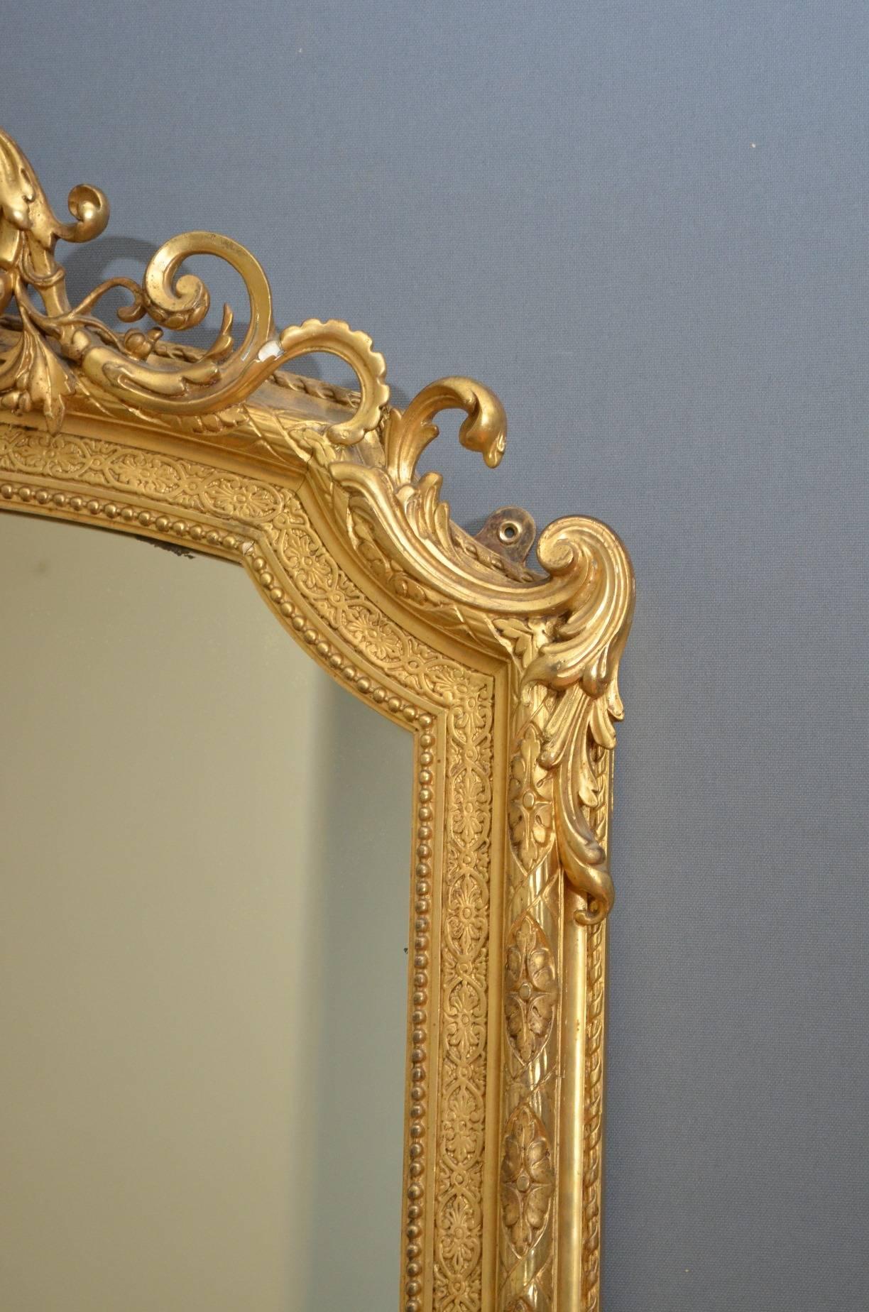 19th Century Giltwood Mirror In Excellent Condition In Whaley Bridge, GB