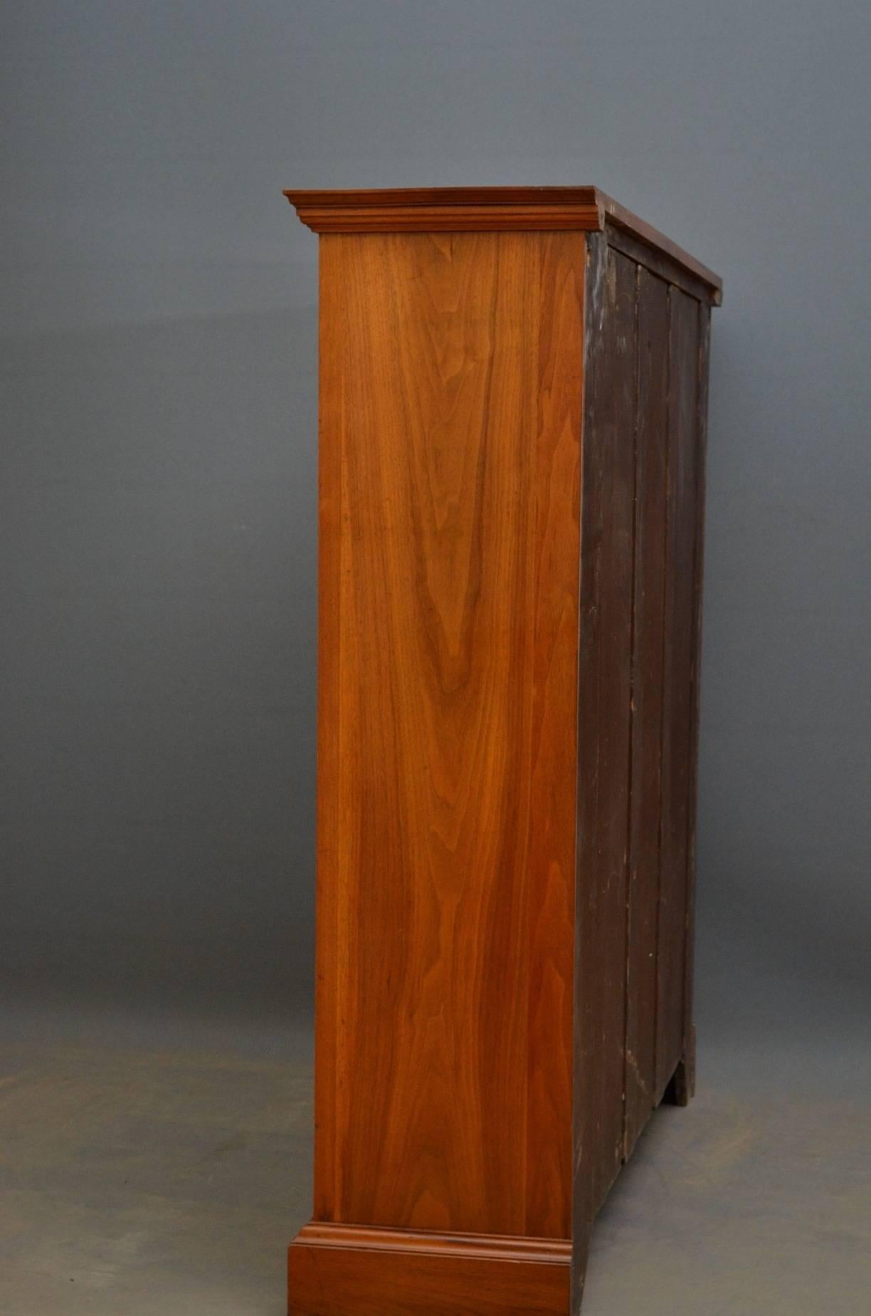 Late 19th Century Victorian Solid Walnut Open Bookcase by Maple & Co