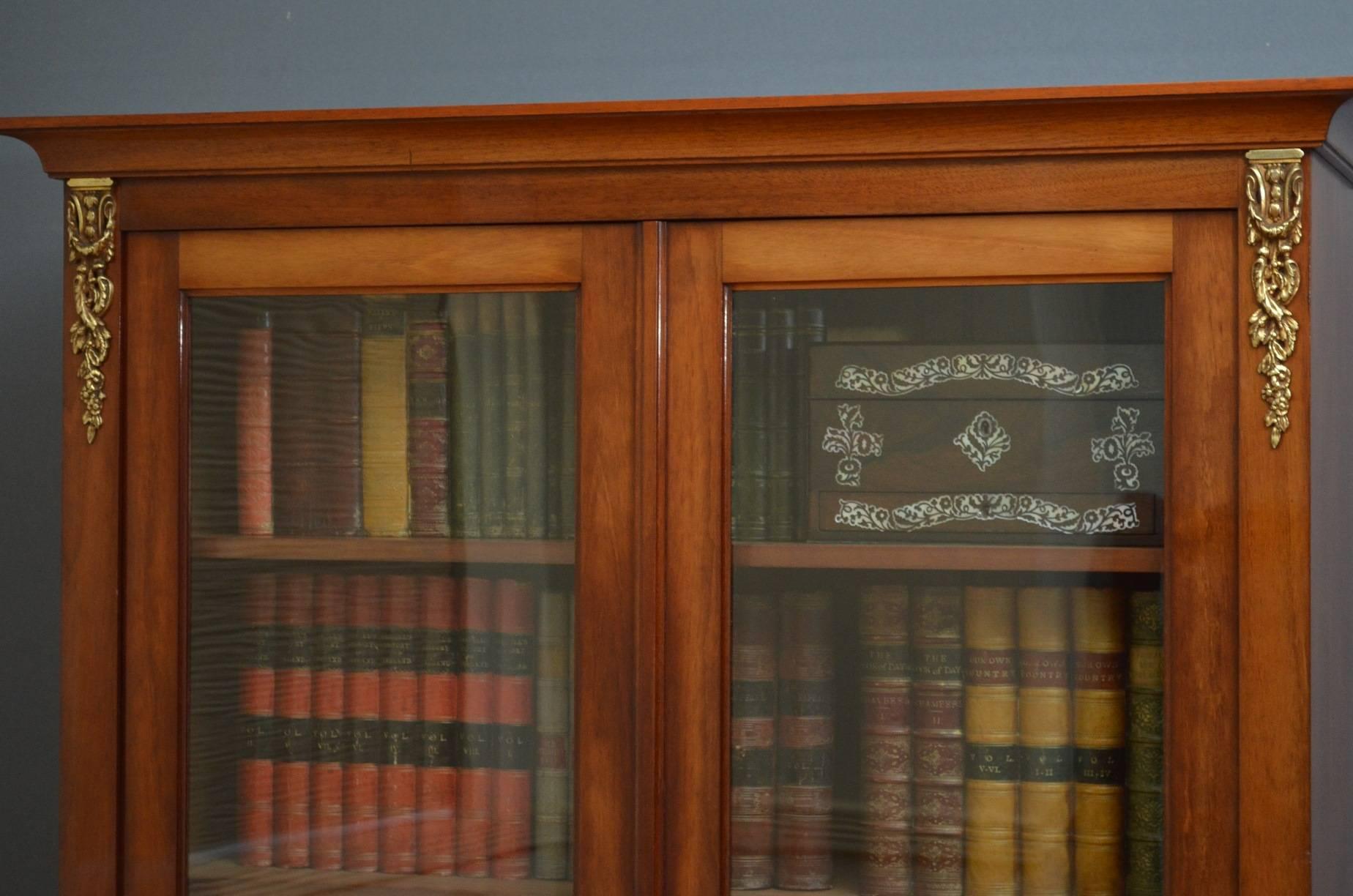 French Victorian Period Mahogany Glazed Bookcase