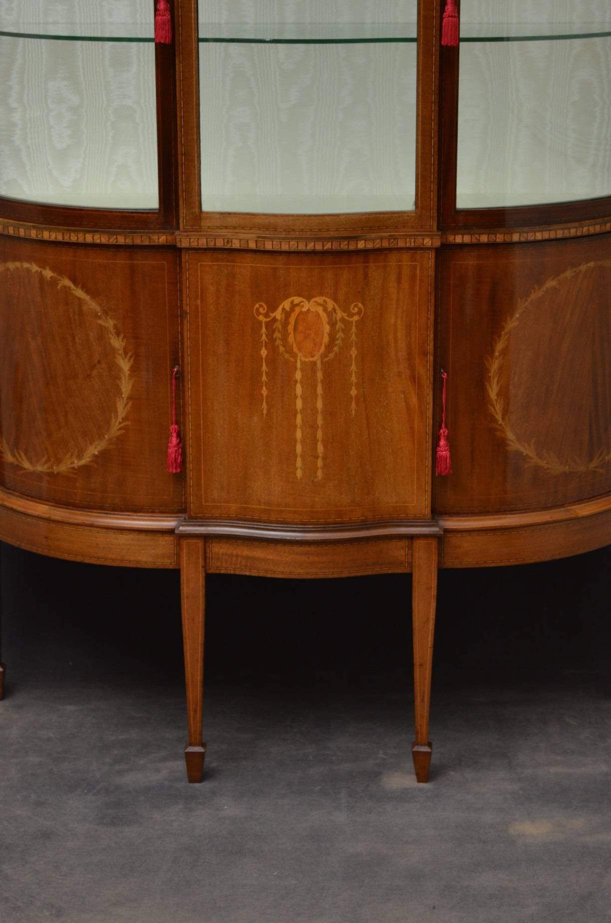 Edwardian Mahogany and Inlaid Display Cabinet 1