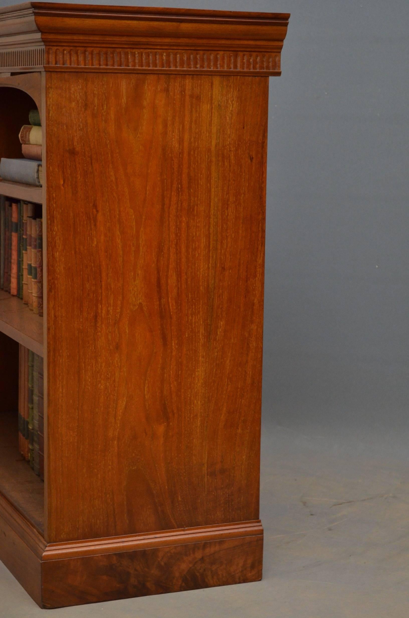 Late 19th Century Victorian Solid Walnut Open Bookcase