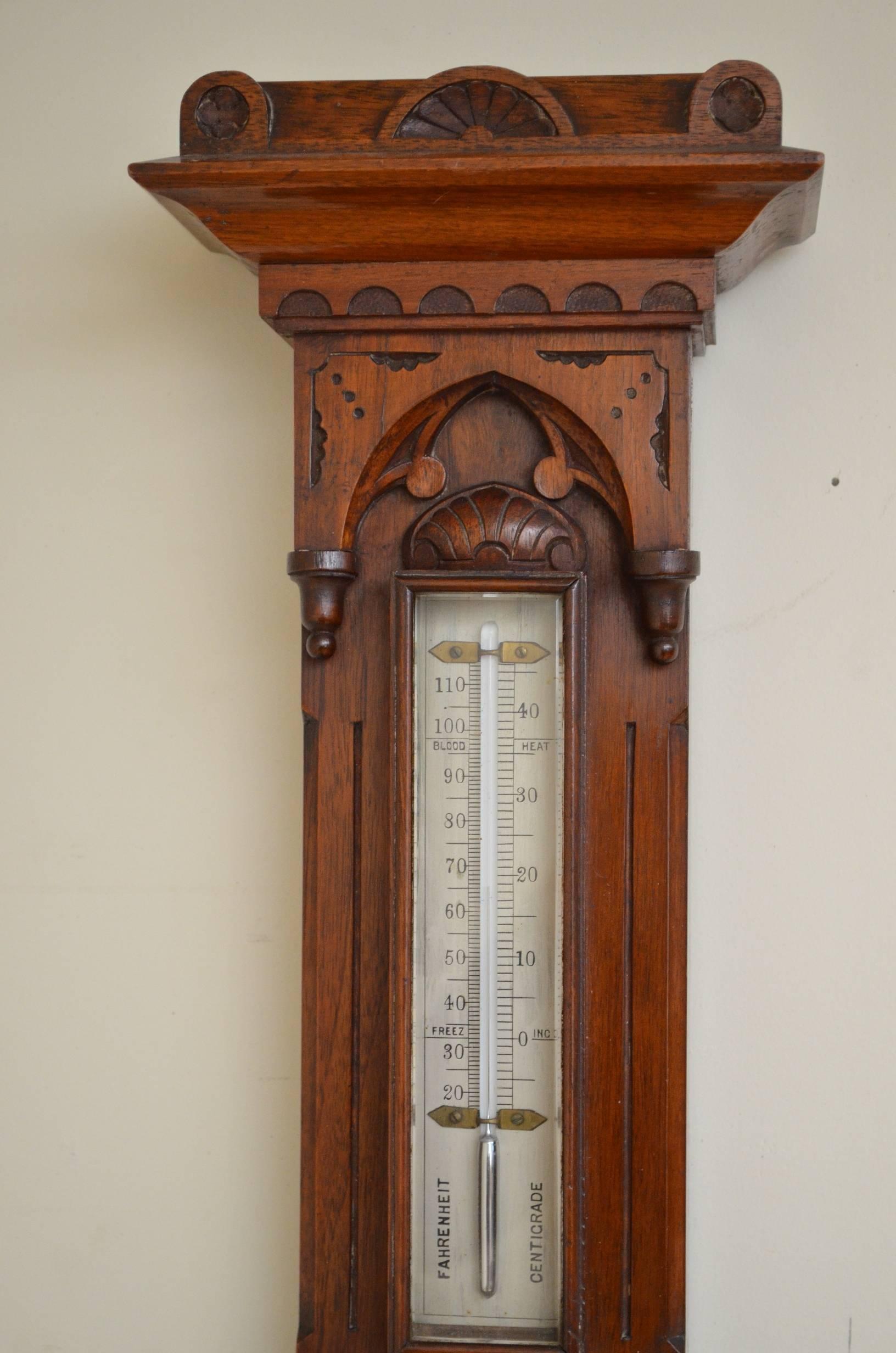 Estonian Victorian Walnut Aneroid Barometer