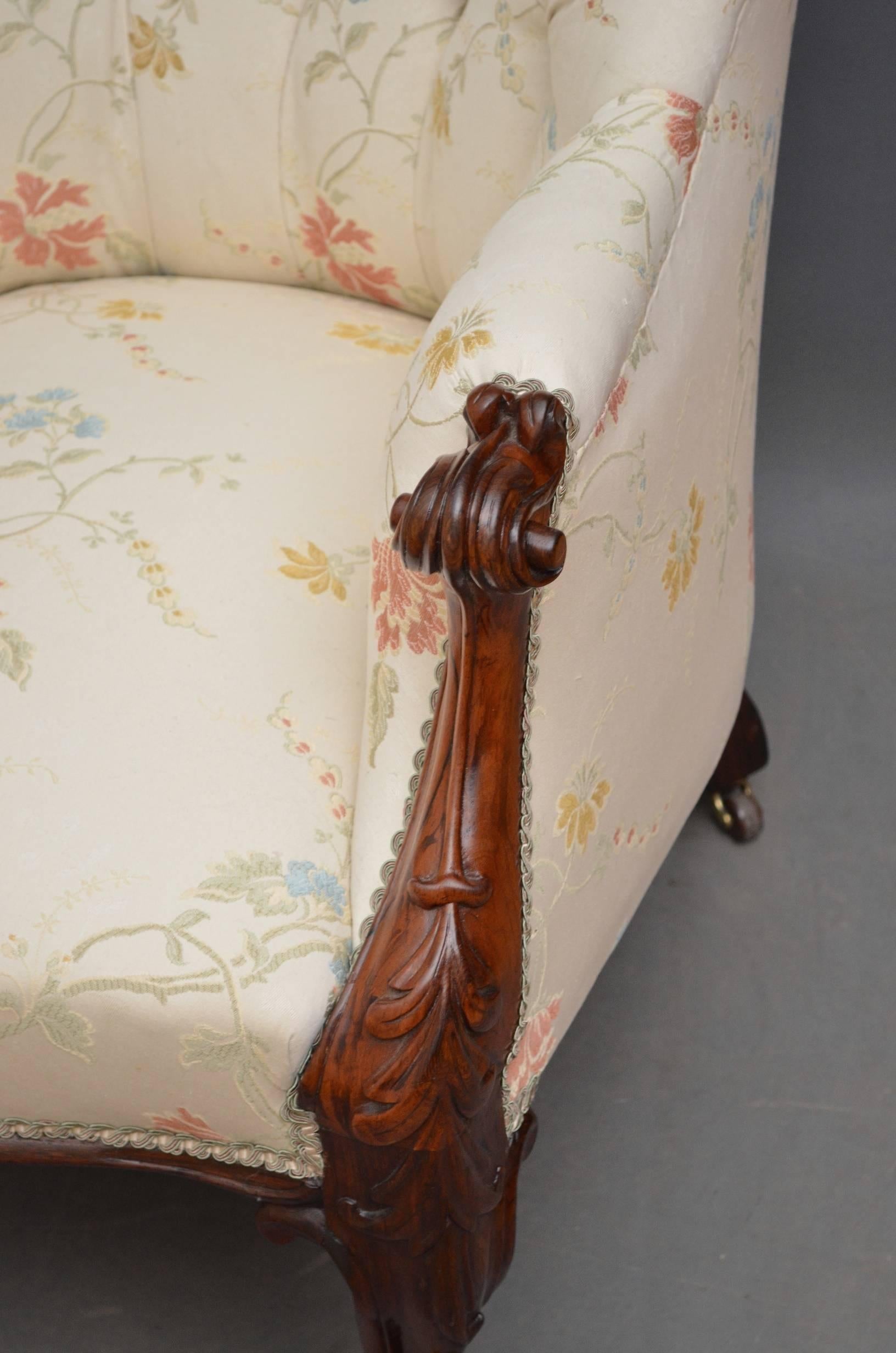 English Victorian Rosewood Armchair