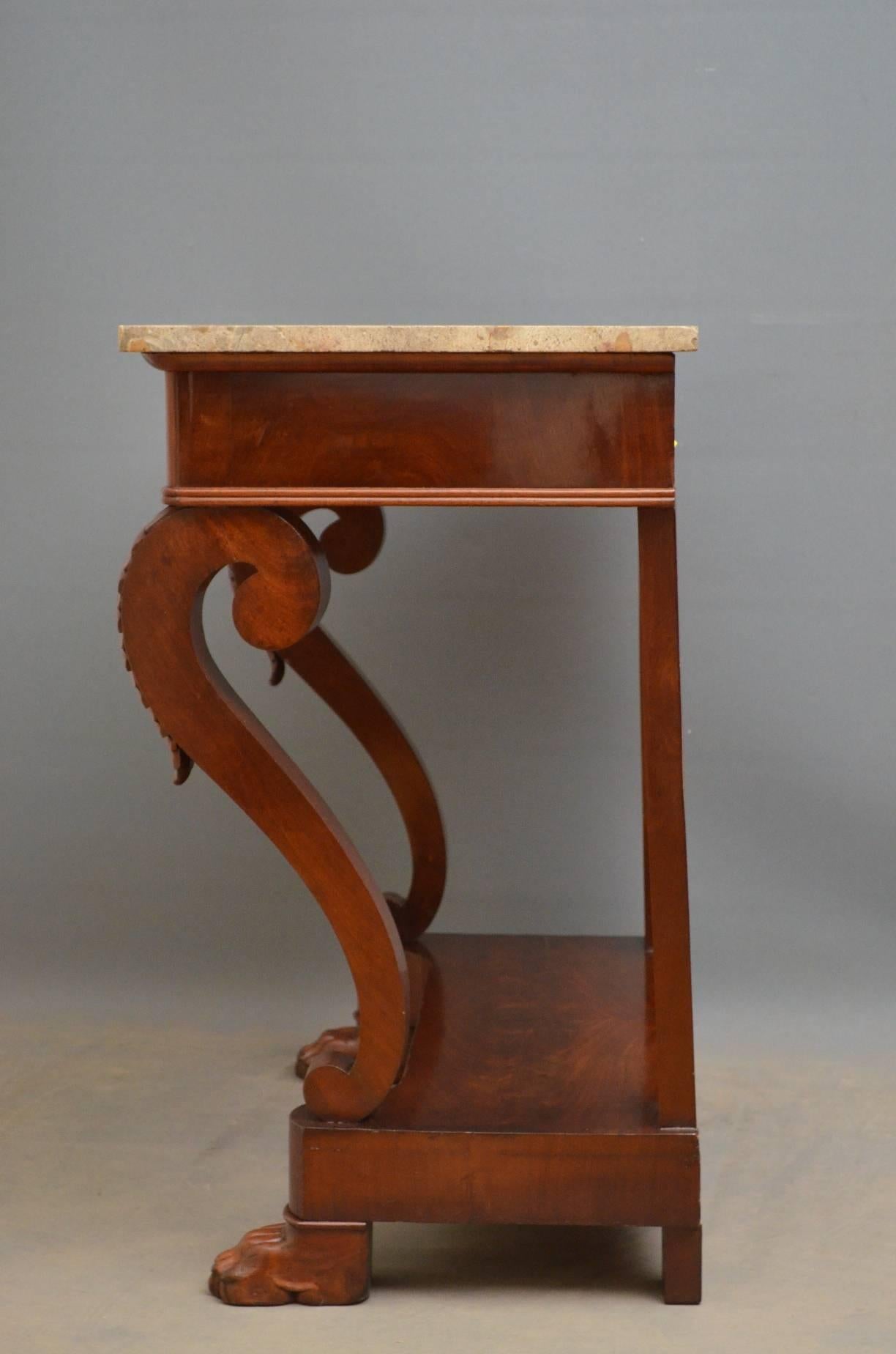 Early 19th Century Continental Mahogany Console Table Hall Table