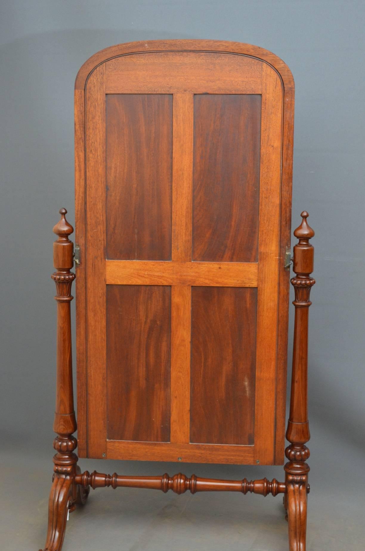 Victorian Mahogany Cheval Mirror 3